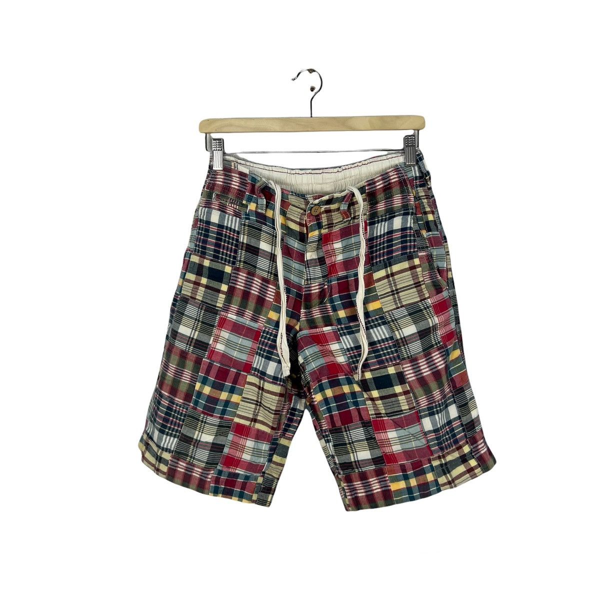 Japanese Brand VINTAGE BACK NUMBER JAPAN PATCH WORK DESIGN SHORTPANT Size US 30 / EU 46 - 1 Thumbnail