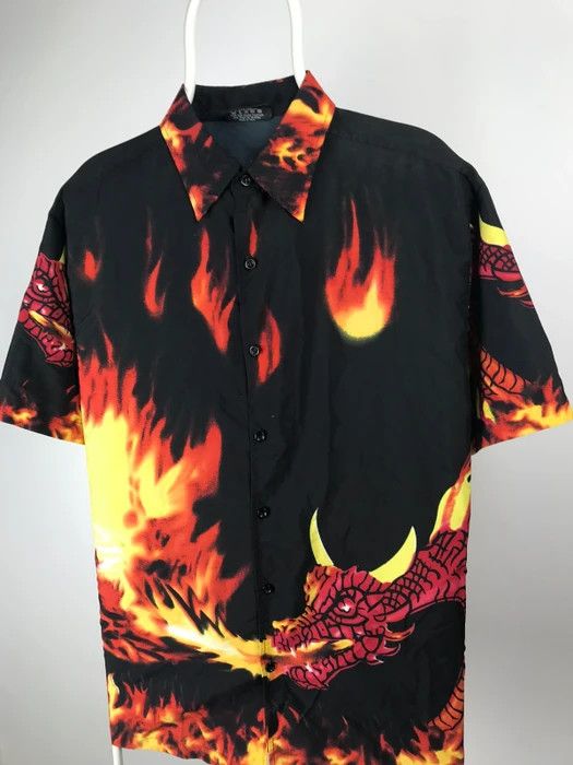 Japanese Brand Japanese shirt Hawaii shirt band tee size medium flames Size US M / EU 48-50 / 2 - 2 Thumbnail