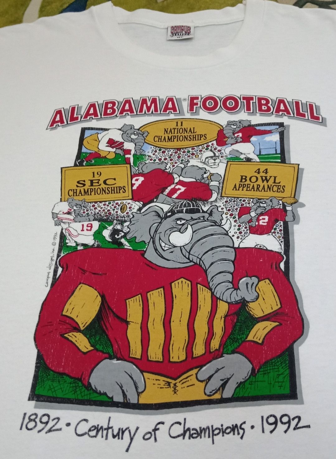 NFL × Vintage Vintage 90s Alabama Football : Century of Champions T-shirt Size US XL / EU 56 / 4 - 9 Thumbnail