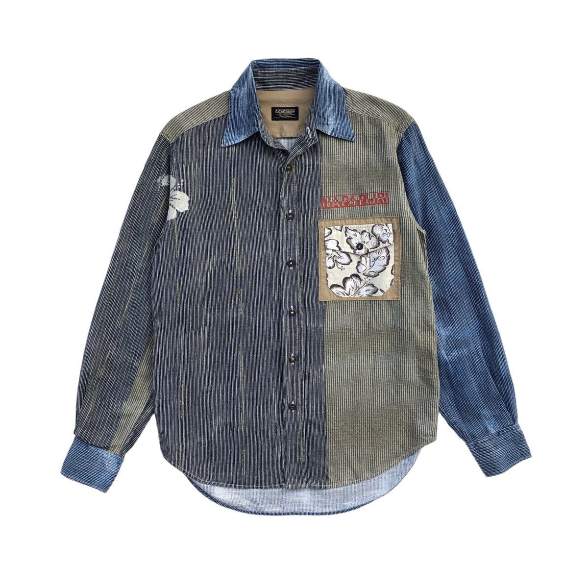 Napapijri Napapijri Casual Striped Wash Denim Shirt Size US M / EU 48-50 / 2 - 3 Thumbnail