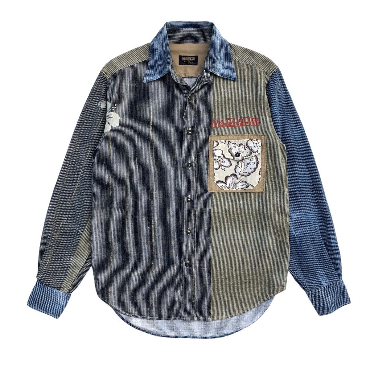Napapijri Napapijri Casual Striped Wash Denim Shirt Size US M / EU 48-50 / 2 - 1 Thumbnail