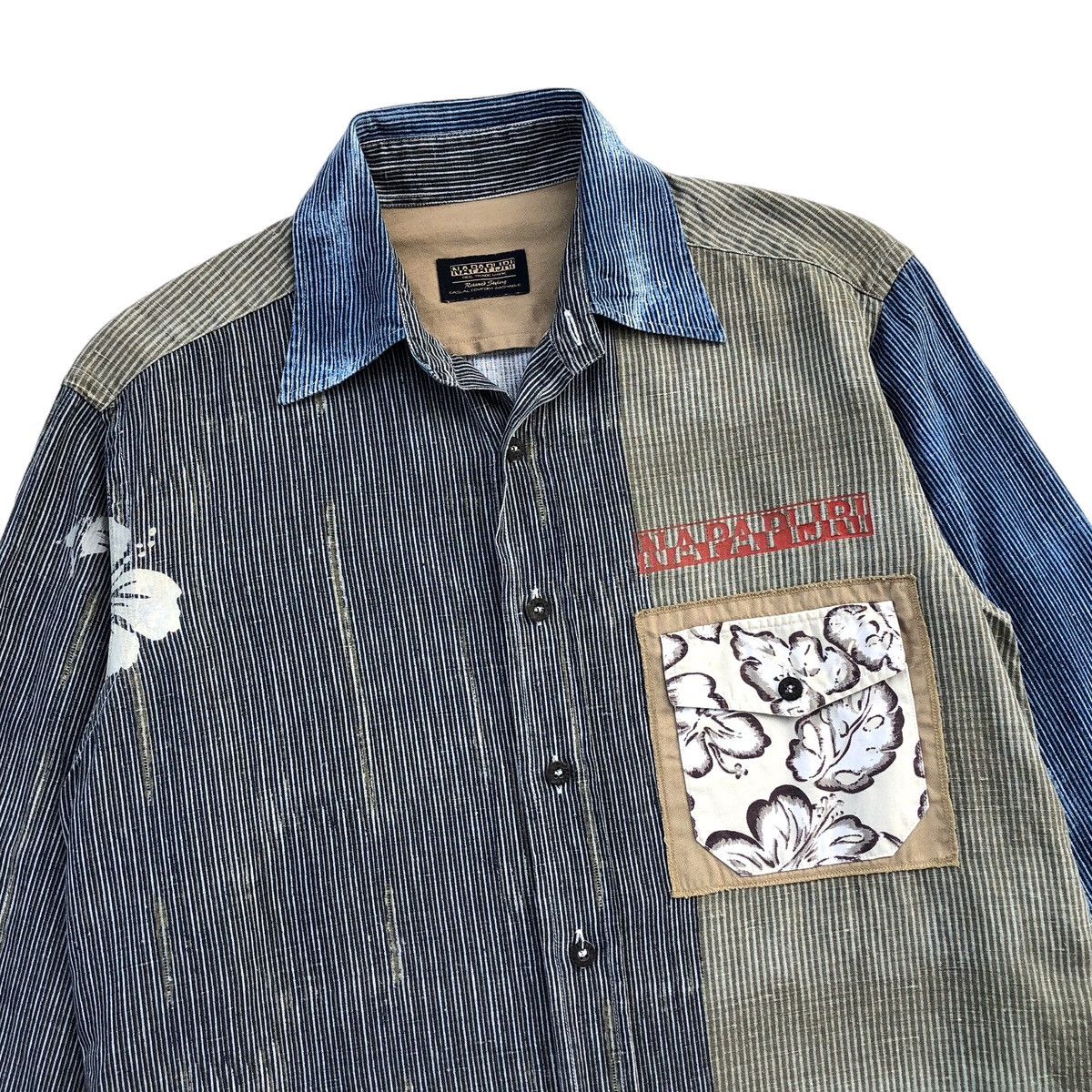 Napapijri Napapijri Casual Striped Wash Denim Shirt Size US M / EU 48-50 / 2 - 5 Thumbnail