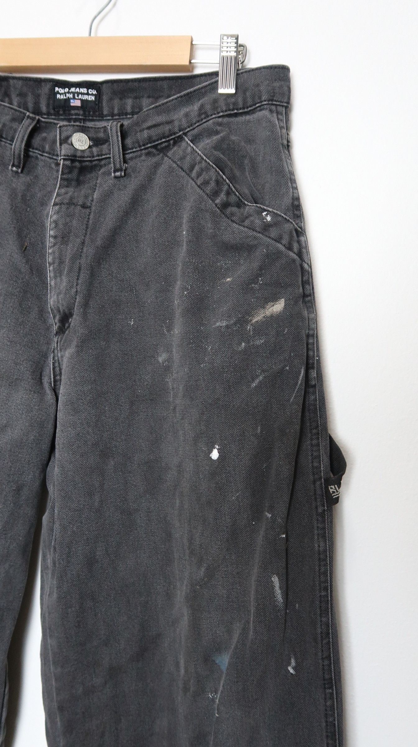 Polo Ralph Lauren Polo Ralph Lauren Hip Hop Leg Leather Over Style Denim Size US 31 - 8 Thumbnail