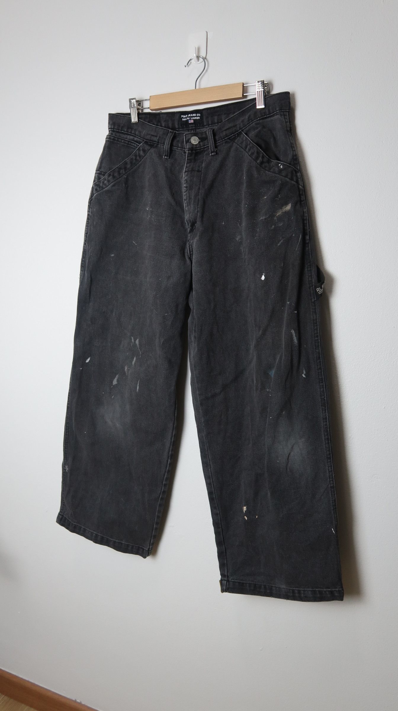 Polo Ralph Lauren Polo Ralph Lauren Hip Hop Leg Leather Over Style Denim Size US 31 - 5 Thumbnail