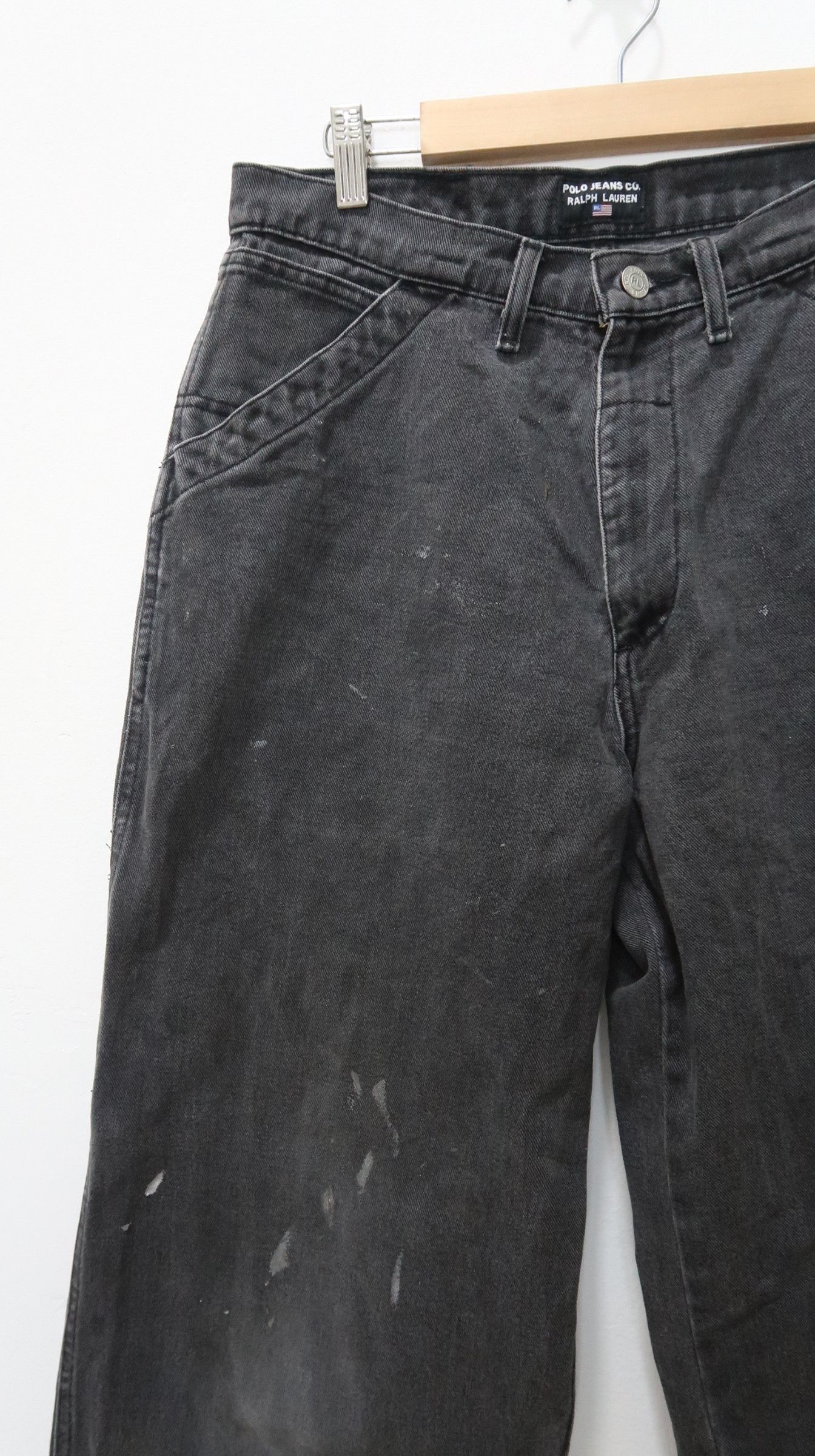 Polo Ralph Lauren Polo Ralph Lauren Hip Hop Leg Leather Over Style Denim Size US 31 - 10 Thumbnail
