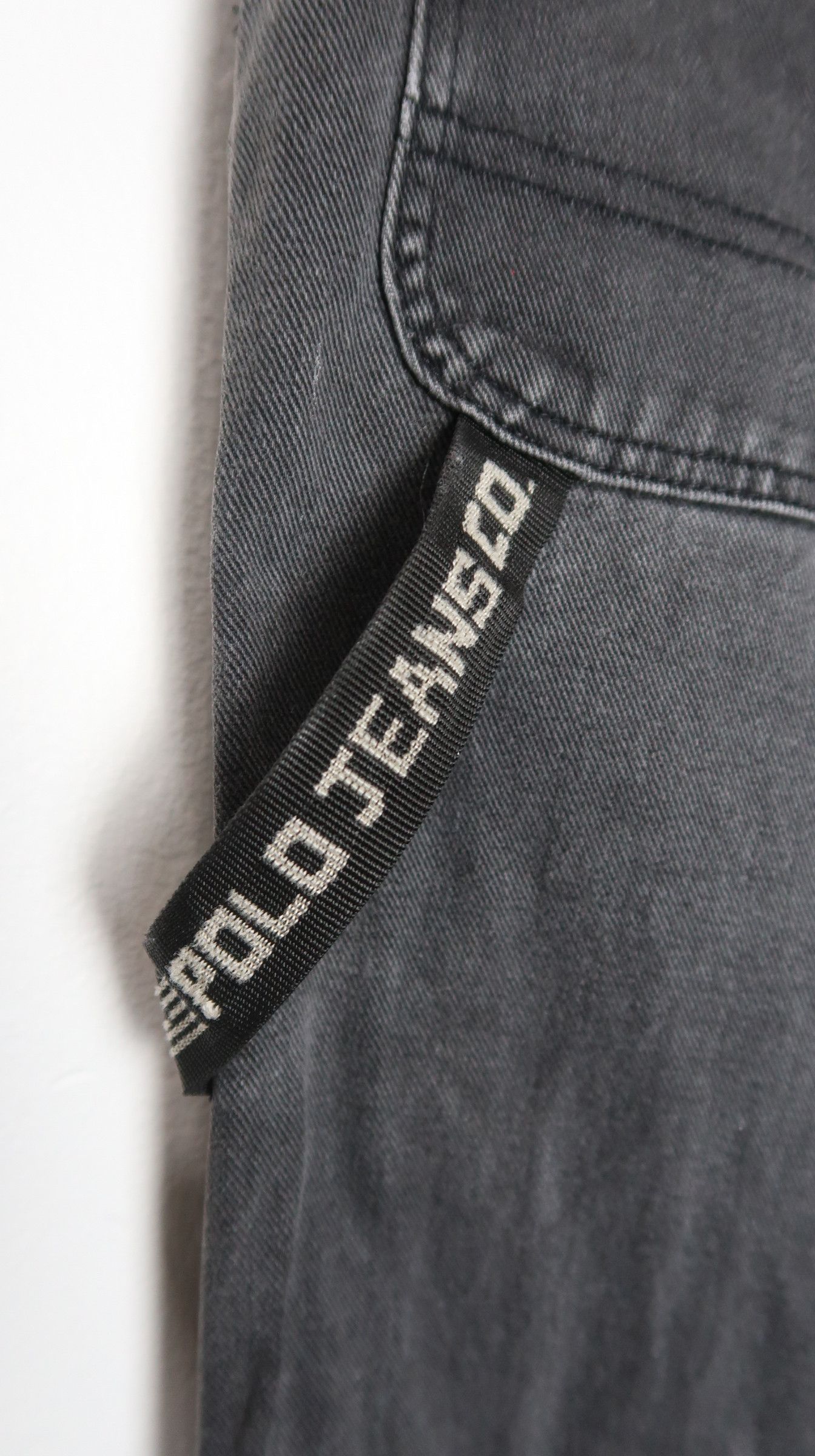 Polo Ralph Lauren Polo Ralph Lauren Hip Hop Leg Leather Over Style Denim Size US 31 - 22 Thumbnail