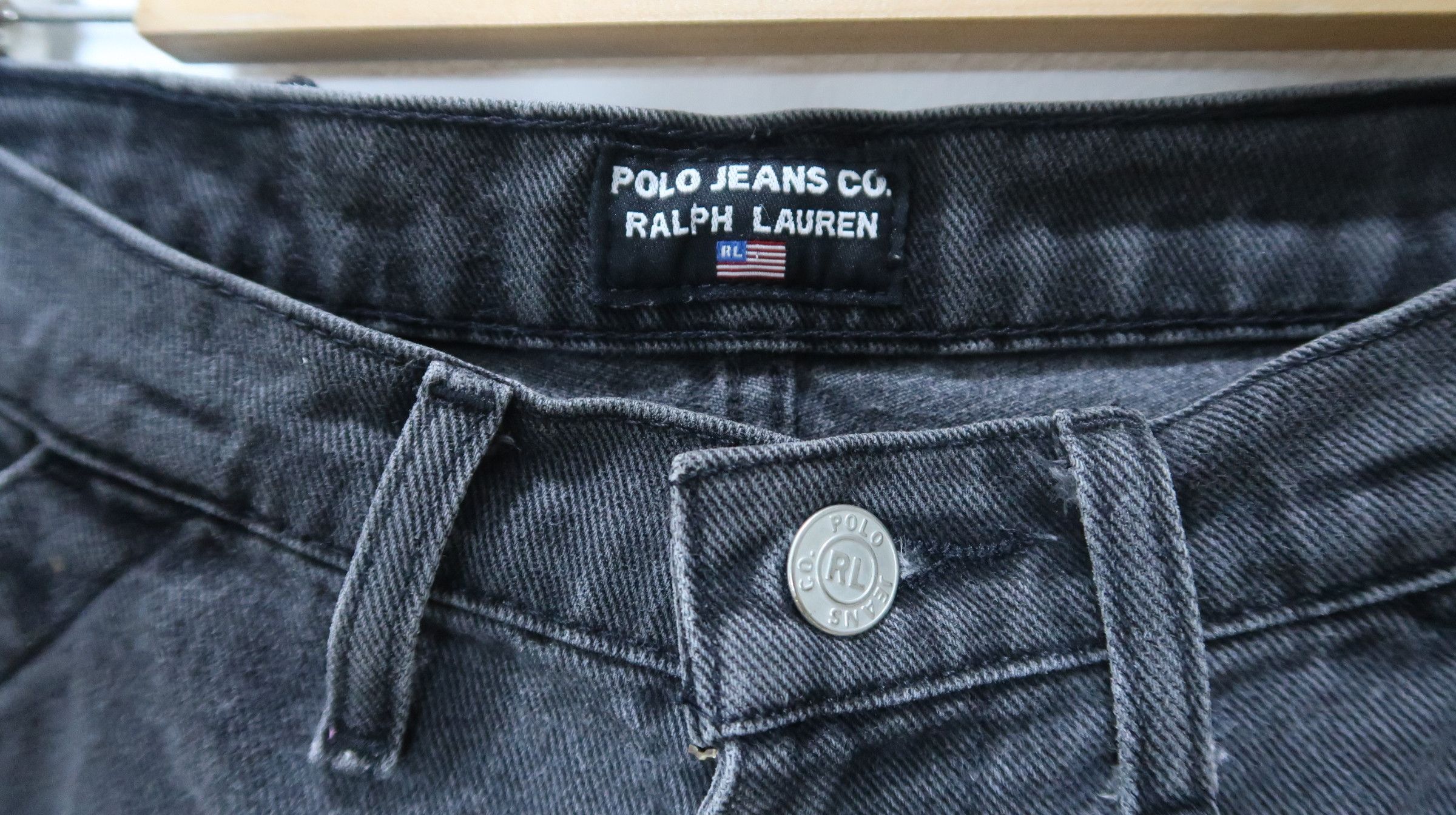 Polo Ralph Lauren Polo Ralph Lauren Hip Hop Leg Leather Over Style Denim Size US 31 - 13 Thumbnail