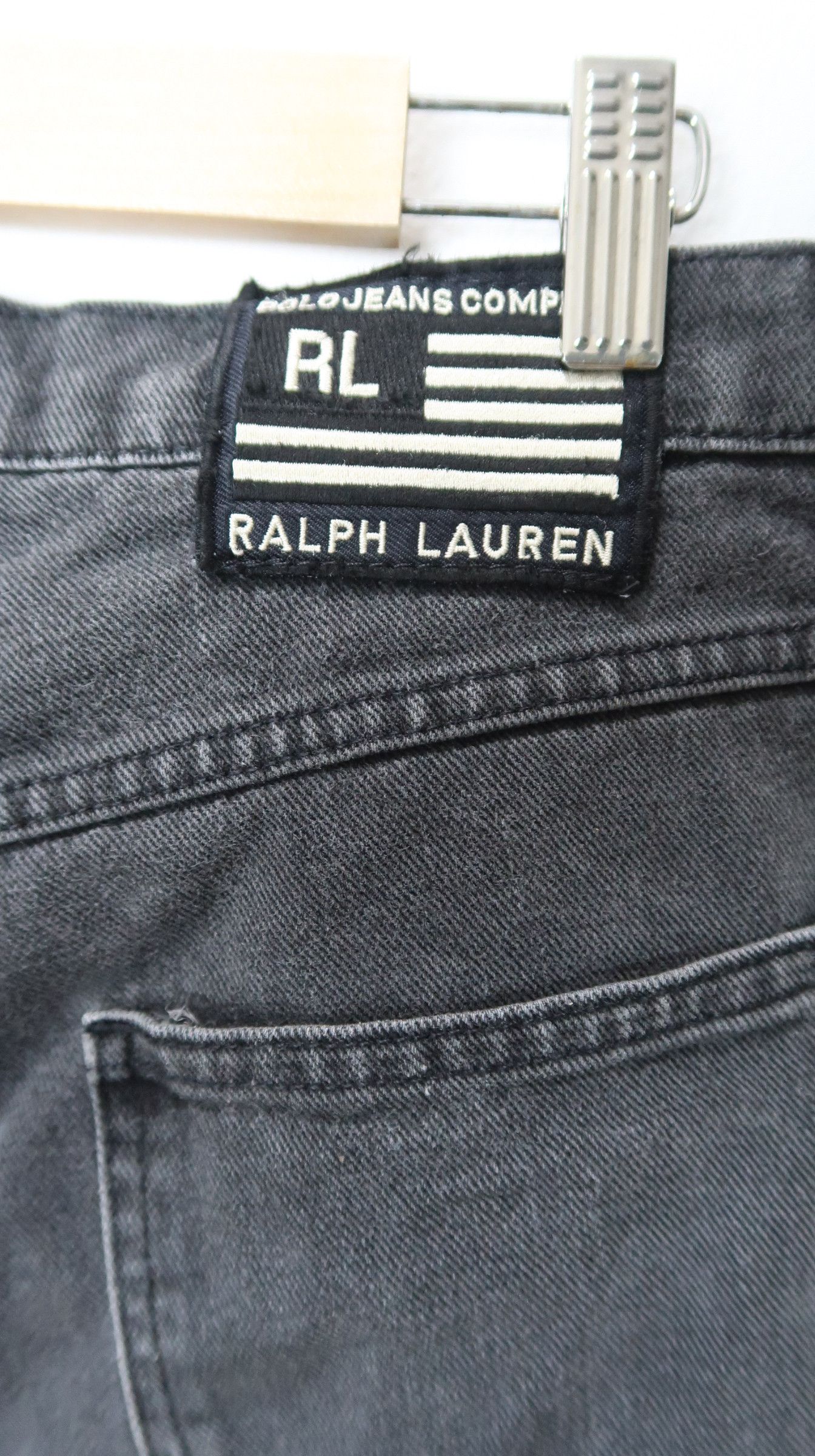 Polo Ralph Lauren Polo Ralph Lauren Hip Hop Leg Leather Over Style Denim Size US 31 - 20 Thumbnail
