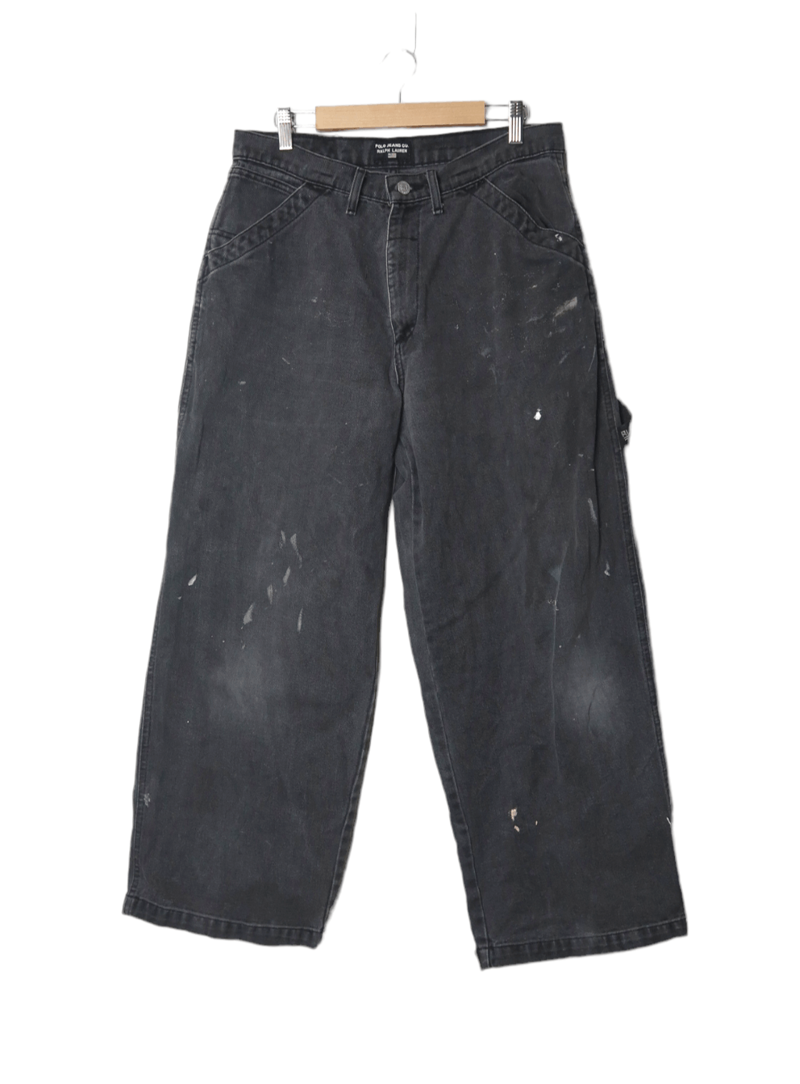 Polo Ralph Lauren Polo Ralph Lauren Hip Hop Leg Leather Over Style Denim Size US 31 - 2 Thumbnail
