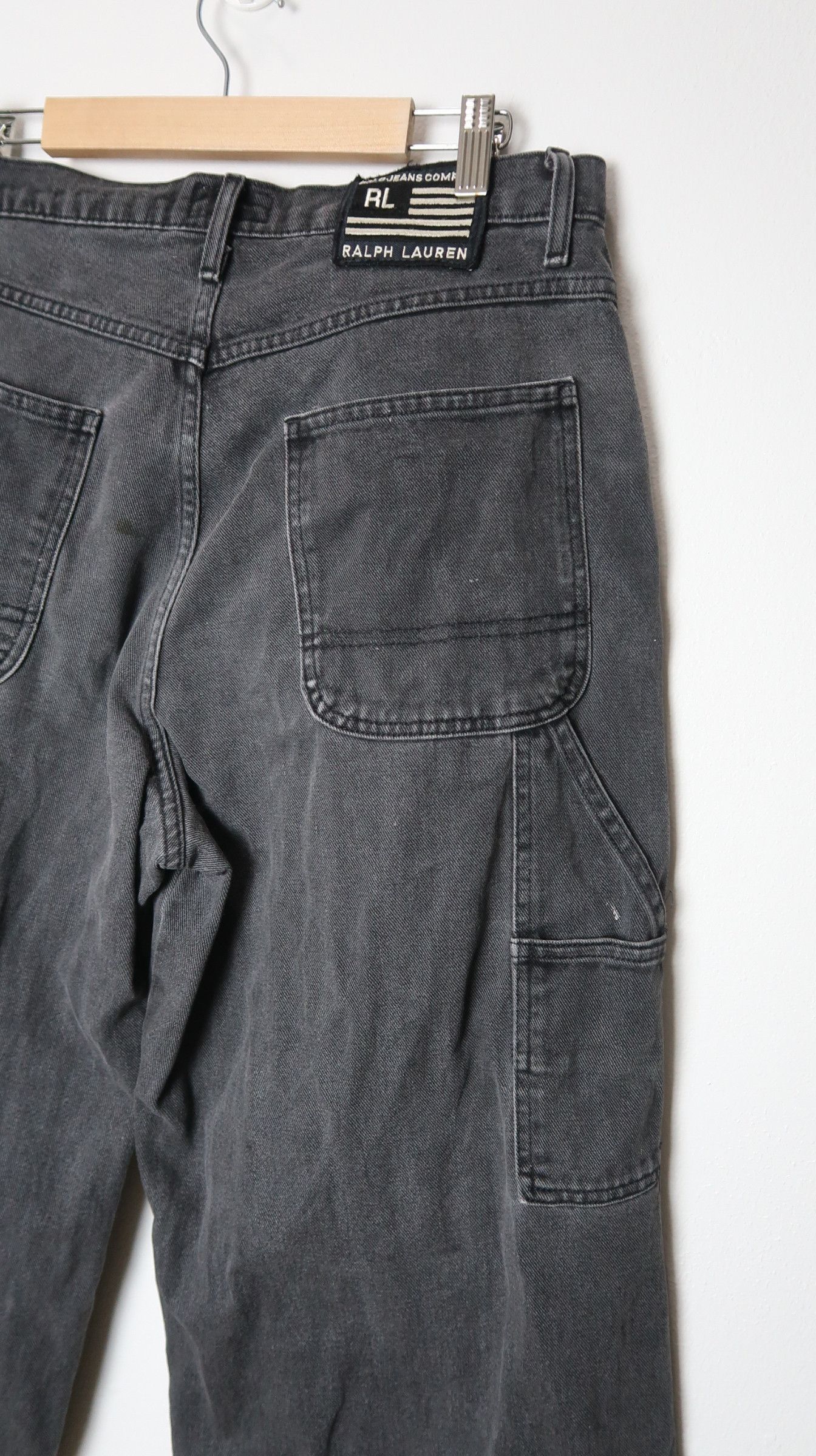 Polo Ralph Lauren Polo Ralph Lauren Hip Hop Leg Leather Over Style Denim Size US 31 - 16 Thumbnail