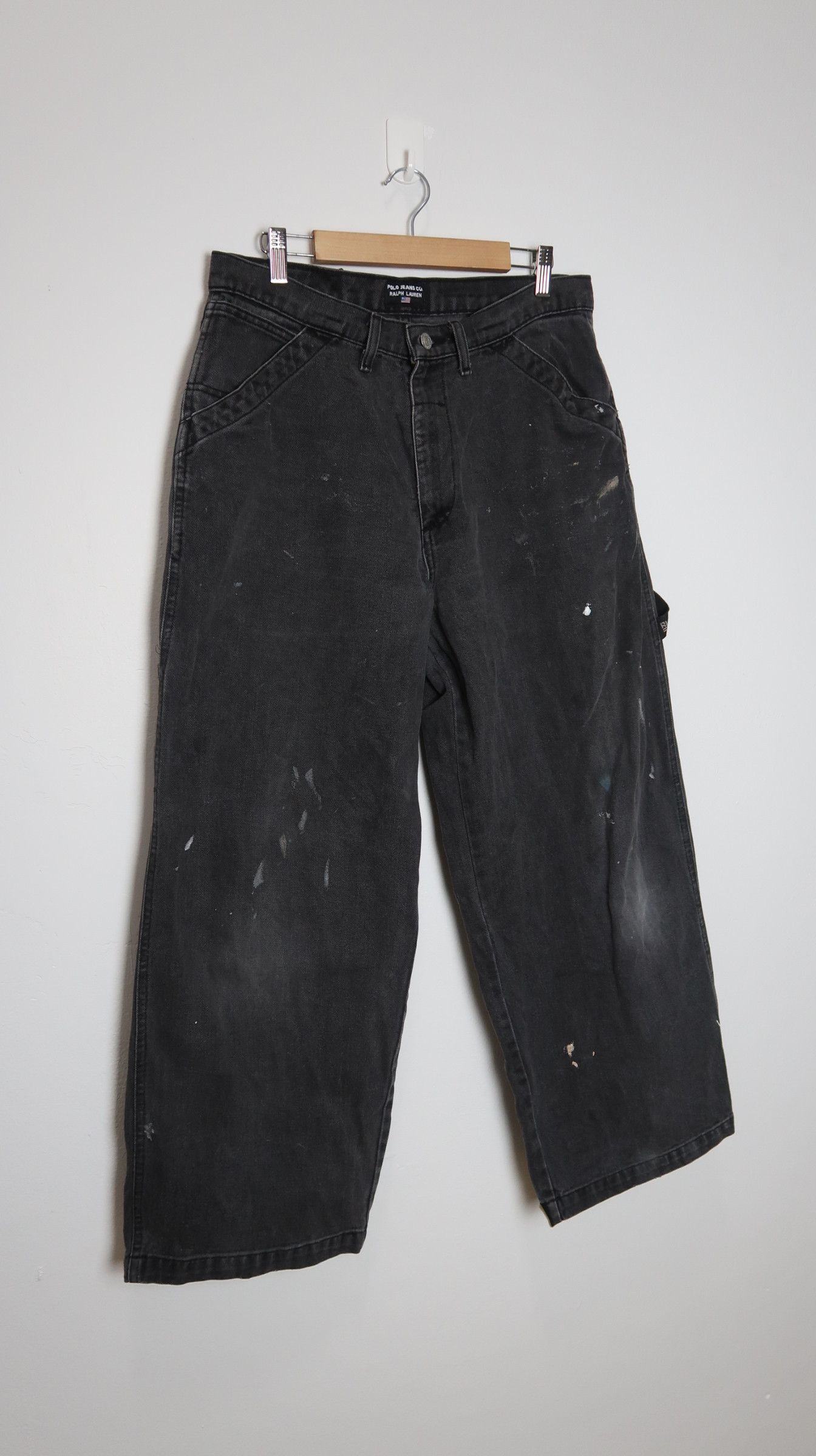Polo Ralph Lauren Polo Ralph Lauren Hip Hop Leg Leather Over Style Denim Size US 31 - 6 Thumbnail