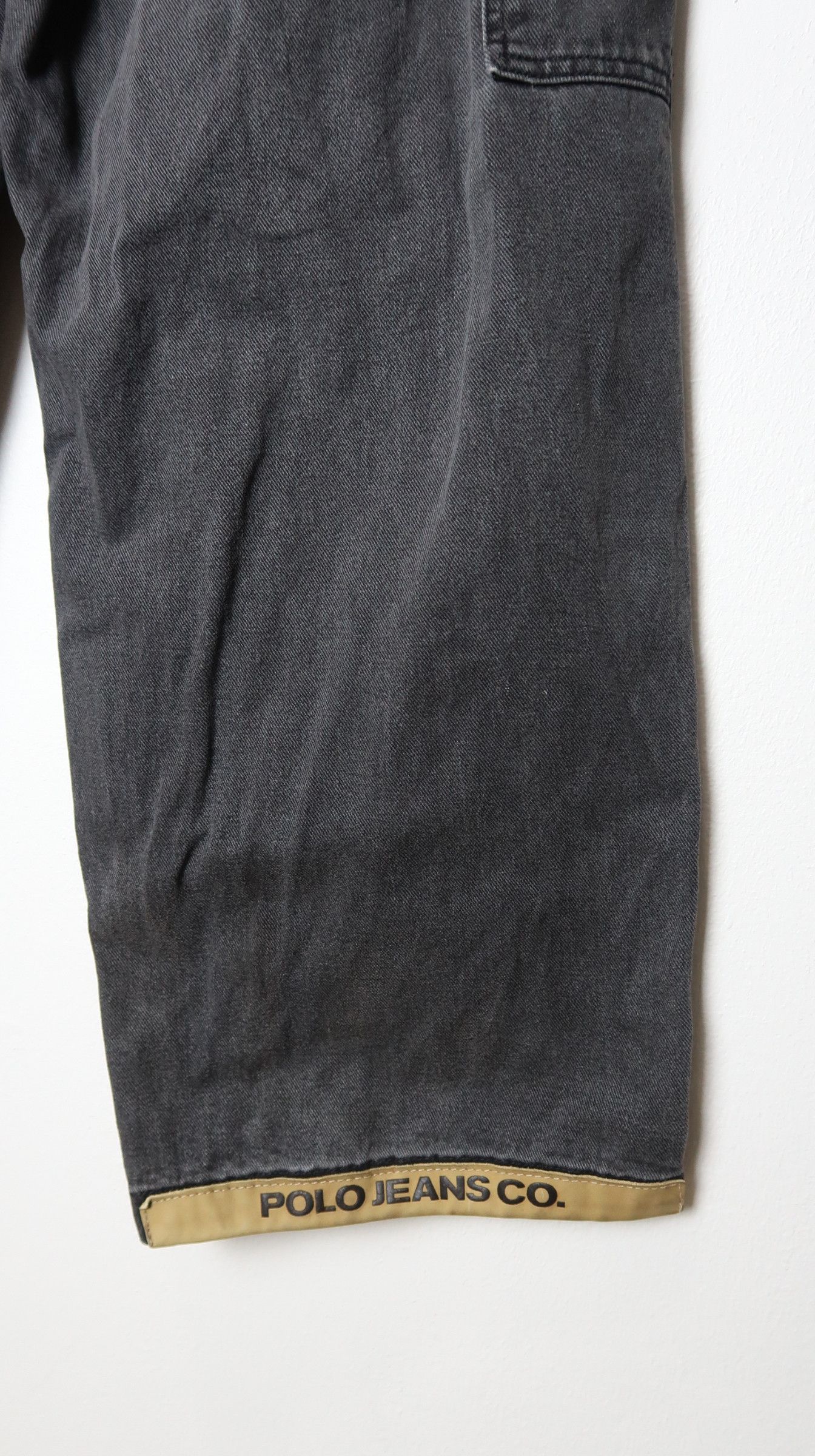 Polo Ralph Lauren Polo Ralph Lauren Hip Hop Leg Leather Over Style Denim Size US 31 - 17 Thumbnail