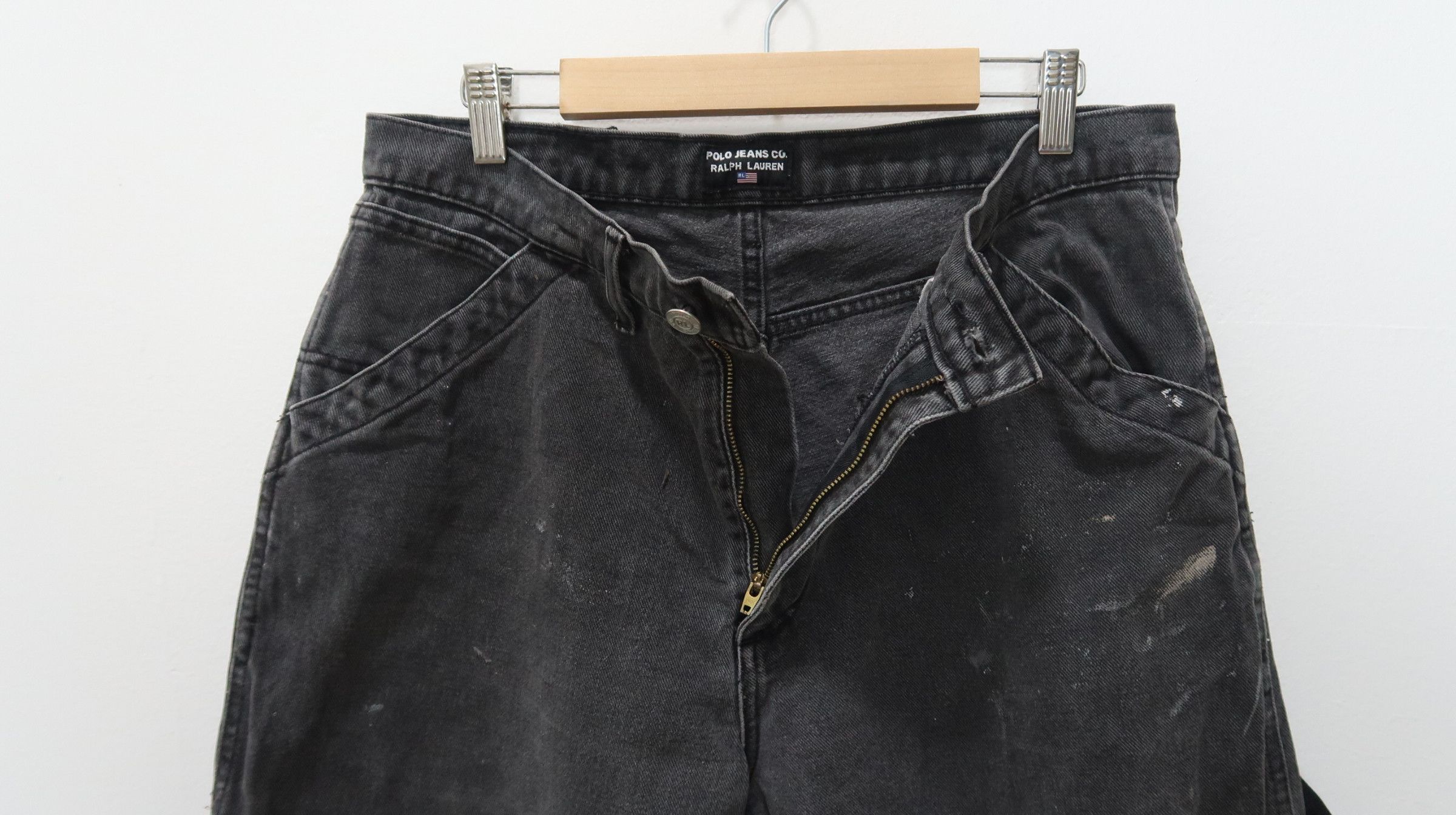 Polo Ralph Lauren Polo Ralph Lauren Hip Hop Leg Leather Over Style Denim Size US 31 - 14 Thumbnail