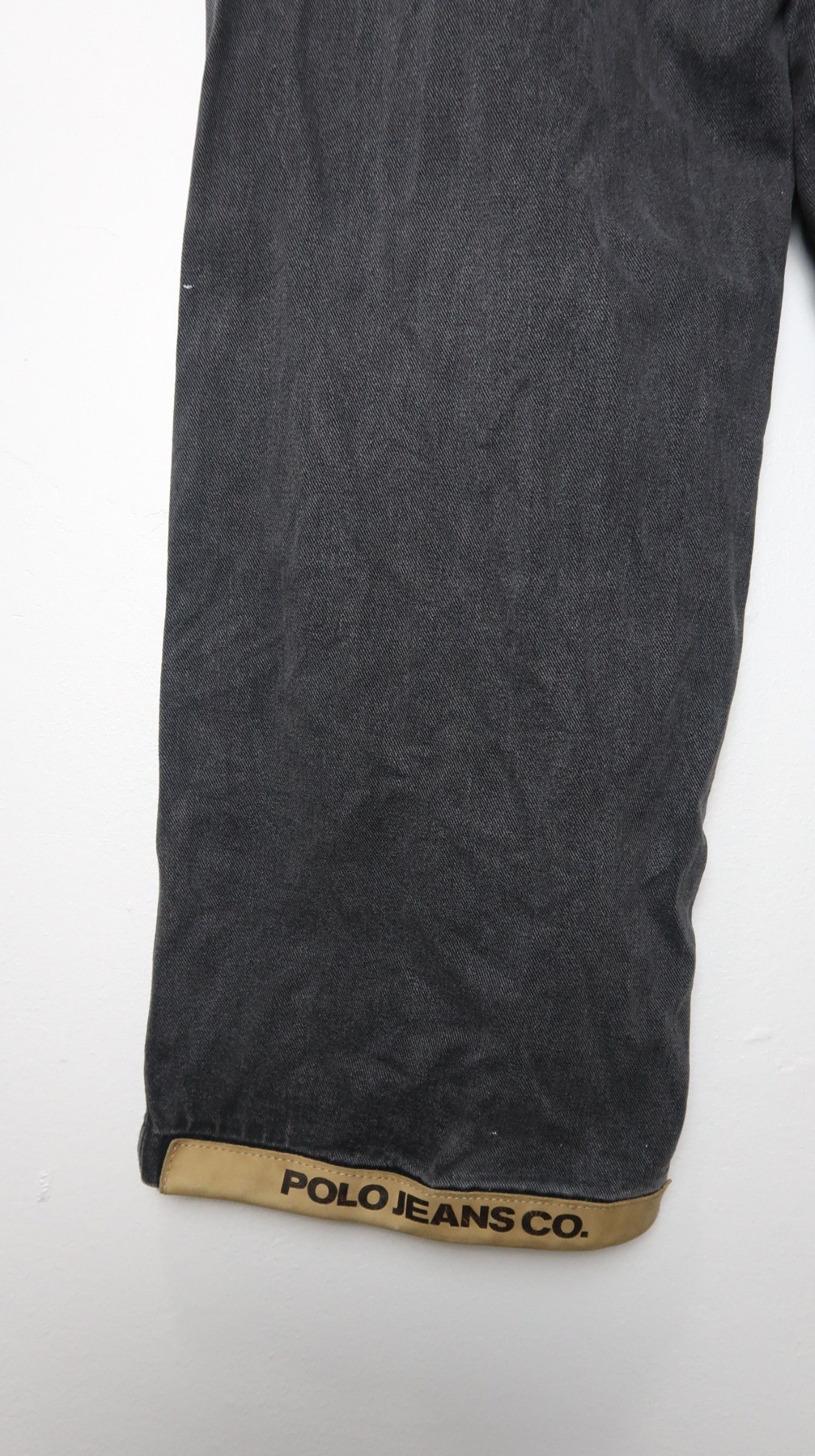 Polo Ralph Lauren Polo Ralph Lauren Hip Hop Leg Leather Over Style Denim Size US 31 - 19 Thumbnail