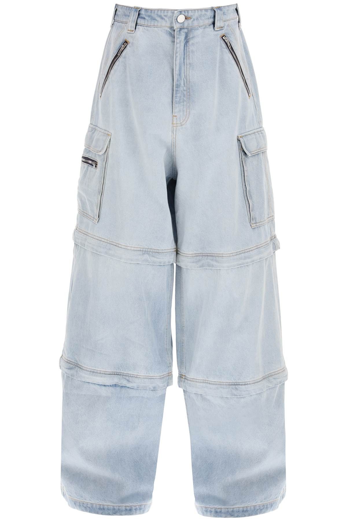 image of Vetements Triple Zip-Up Baggy Jeans in Blue, Men's (Size 32)