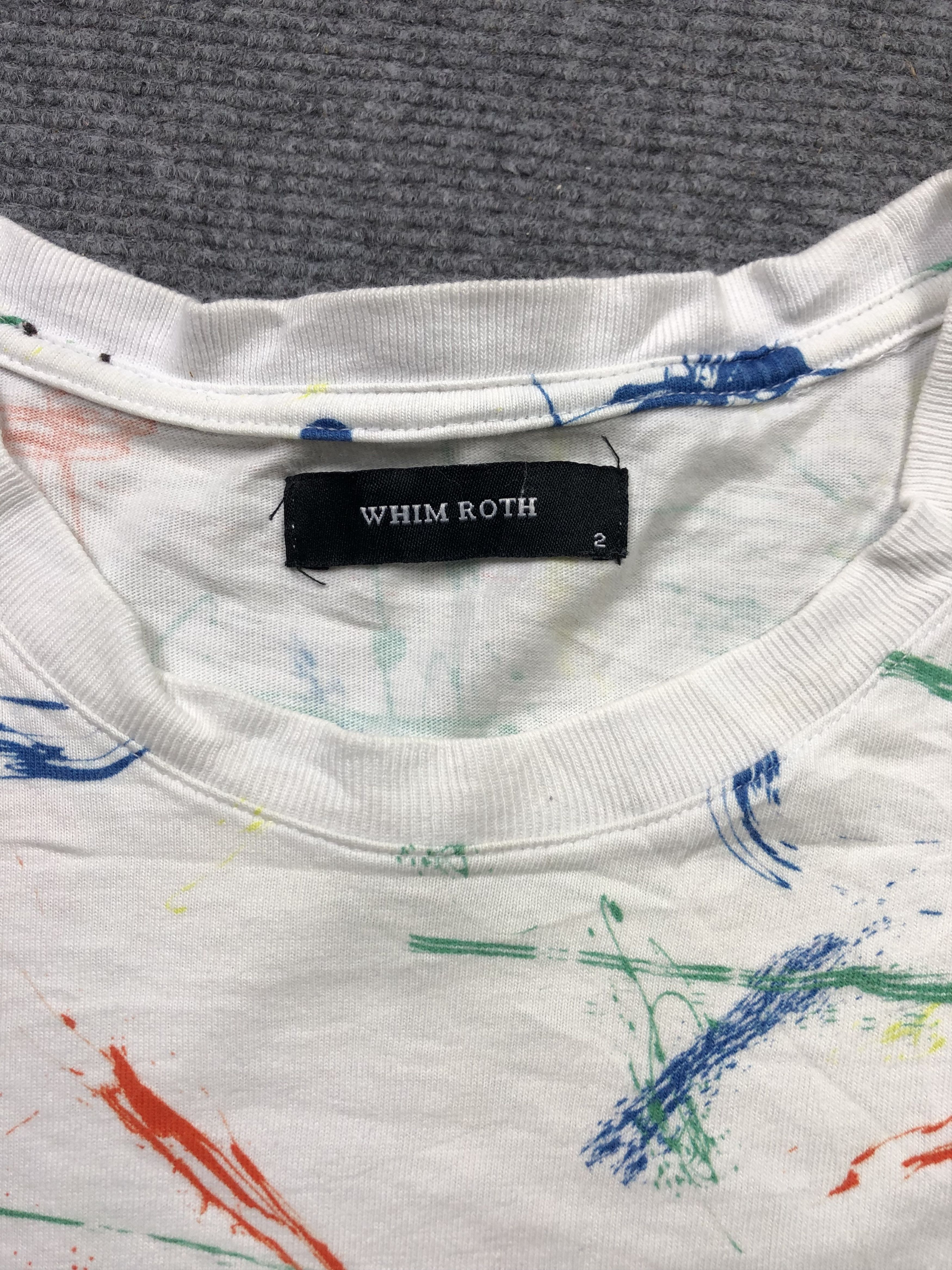 Japanese Brand Whim Roth Painted Tshirt Size US M / EU 48-50 / 2 - 3 Thumbnail