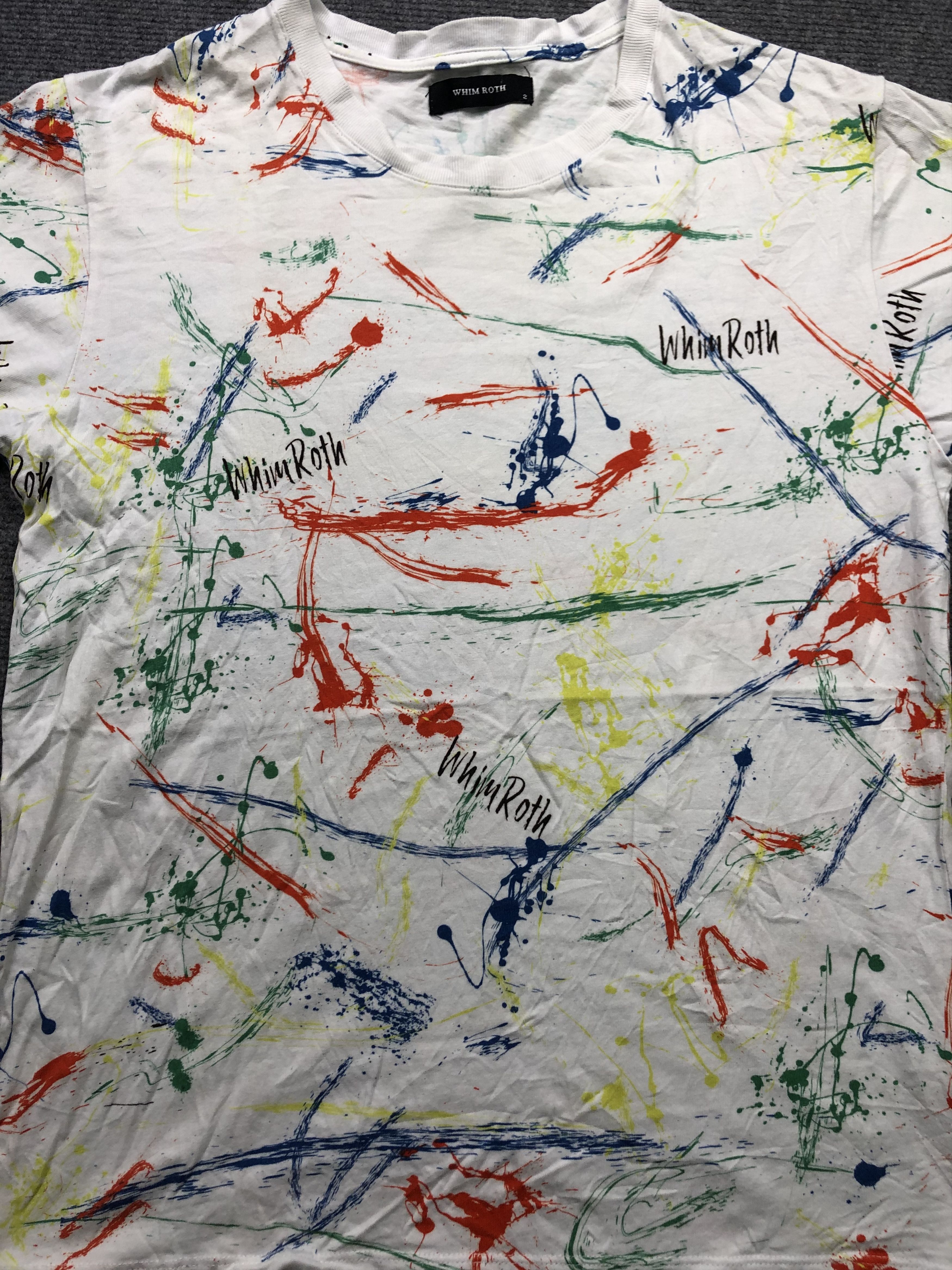 Japanese Brand Whim Roth Painted Tshirt Size US M / EU 48-50 / 2 - 2 Thumbnail