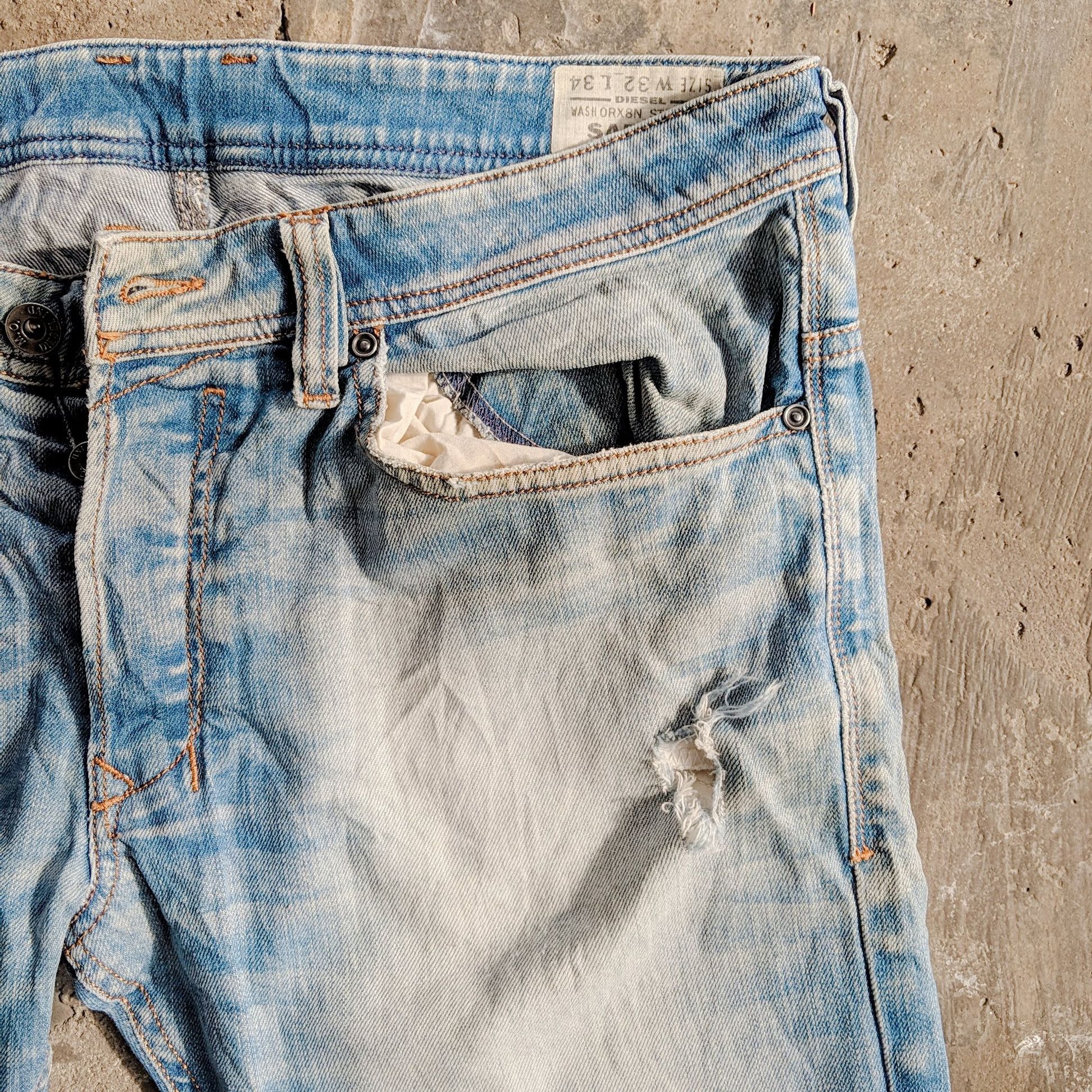 Japanese Brand Rusty🔥Vintage Diesel Distressed Faded Denim Jean Pants Size US 34 / EU 50 - 4 Thumbnail