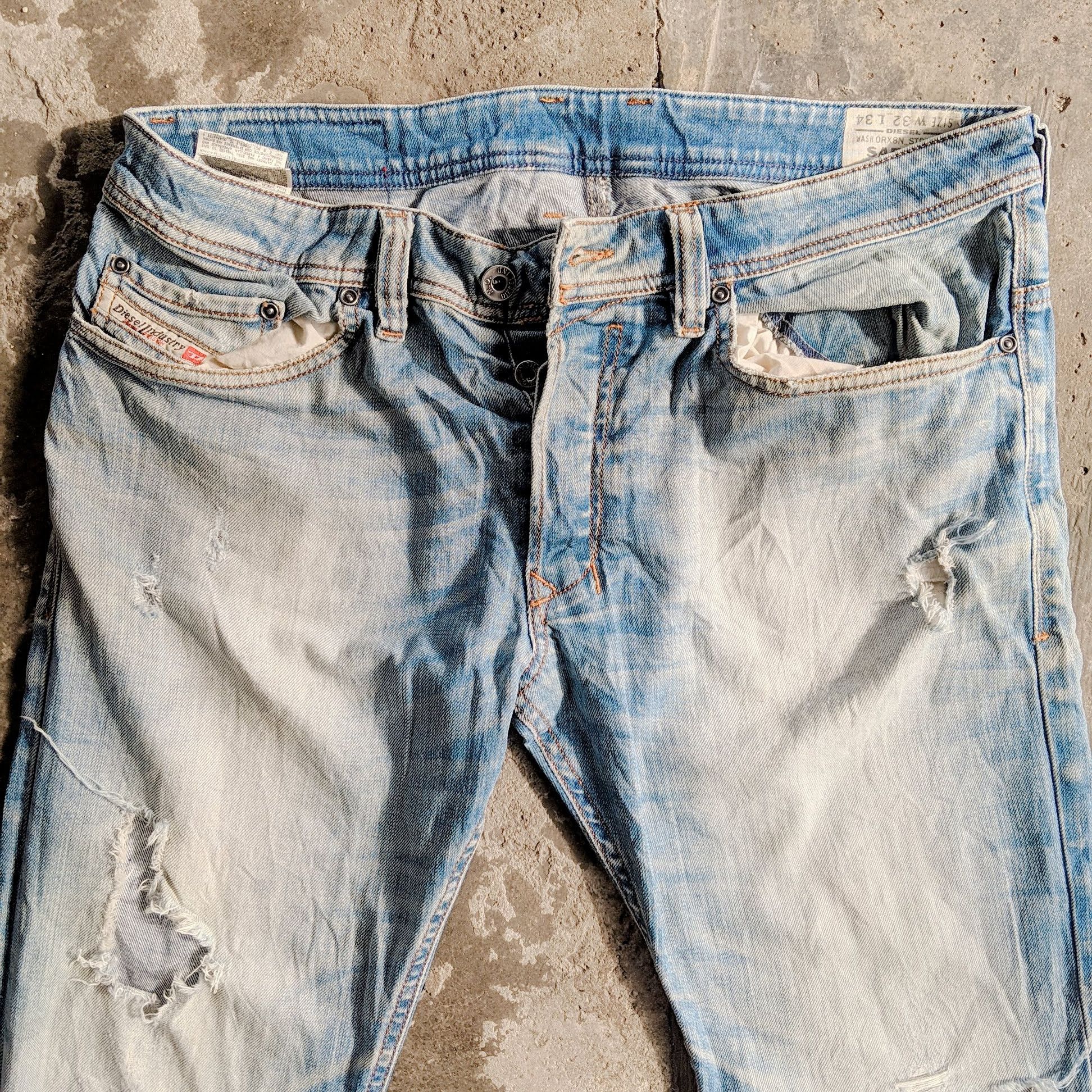 Japanese Brand Rusty🔥Vintage Diesel Distressed Faded Denim Jean Pants Size US 34 / EU 50 - 2 Thumbnail
