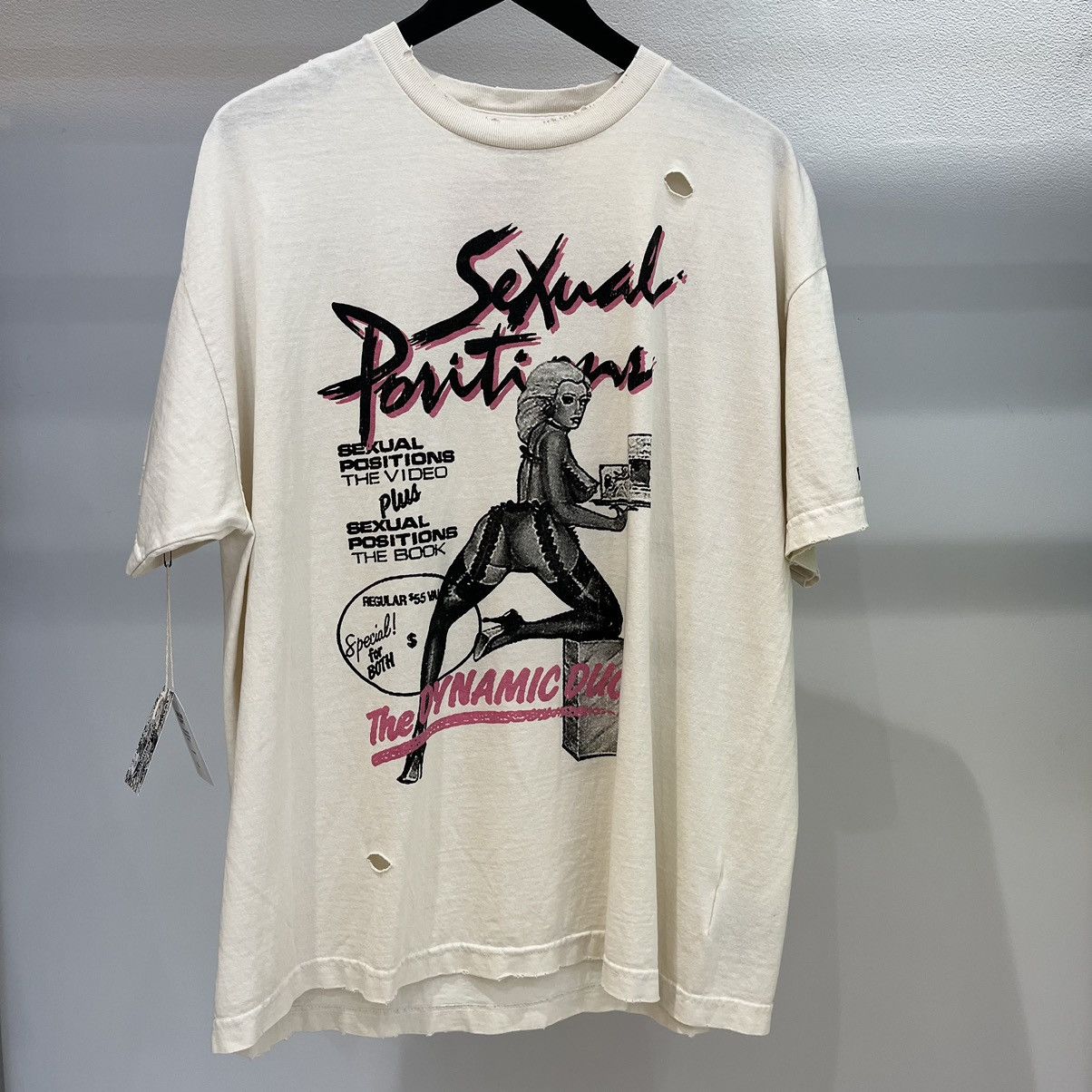 image of Gallery Dept. Doc Johnson Sexual Positions Tee White, Men's (Size Large)