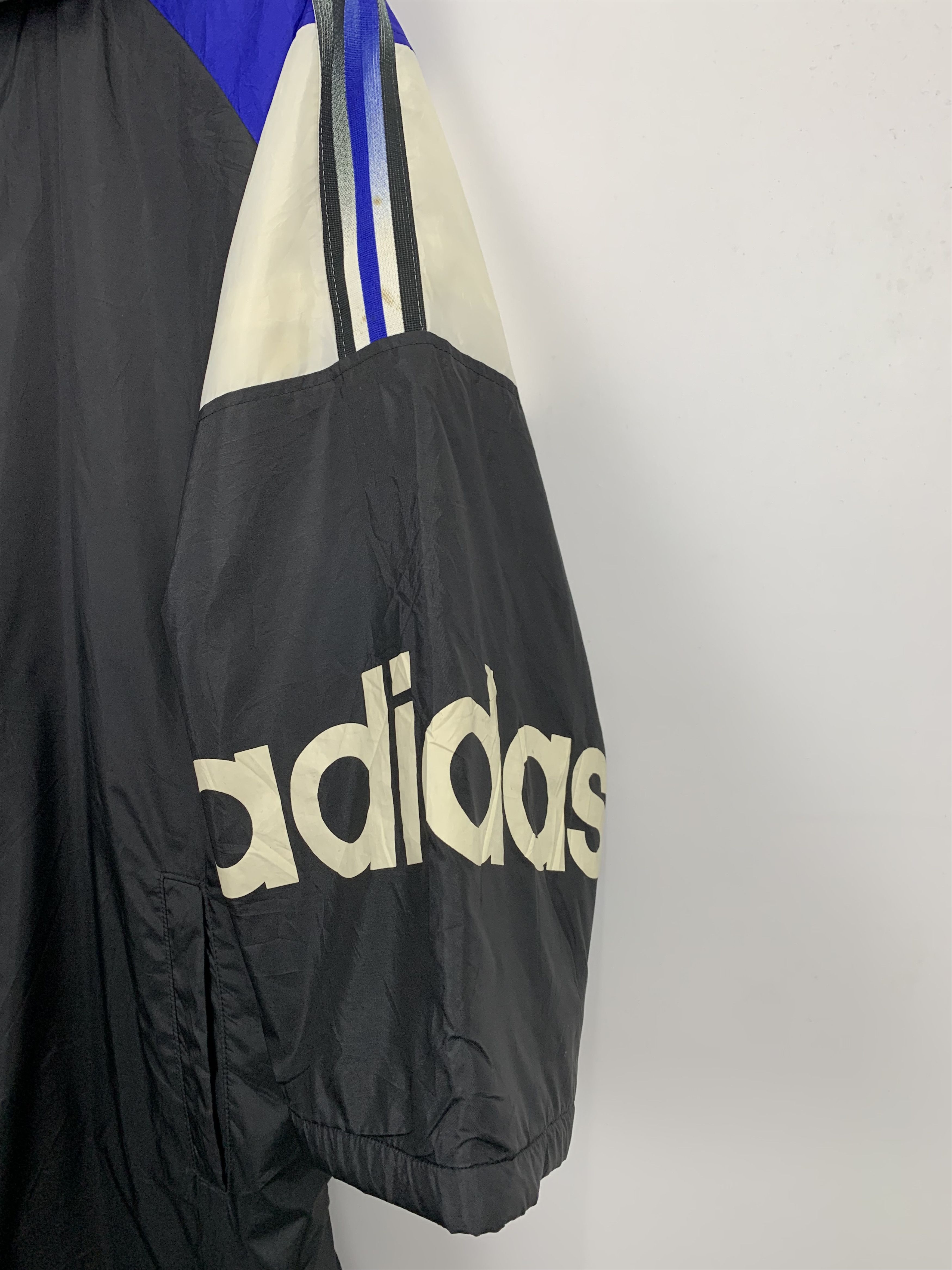 Adidas × Vintage Vintage 90s Adidas Long Hoodie Jacket Size US L / EU 52-54 / 3 - 8 Thumbnail