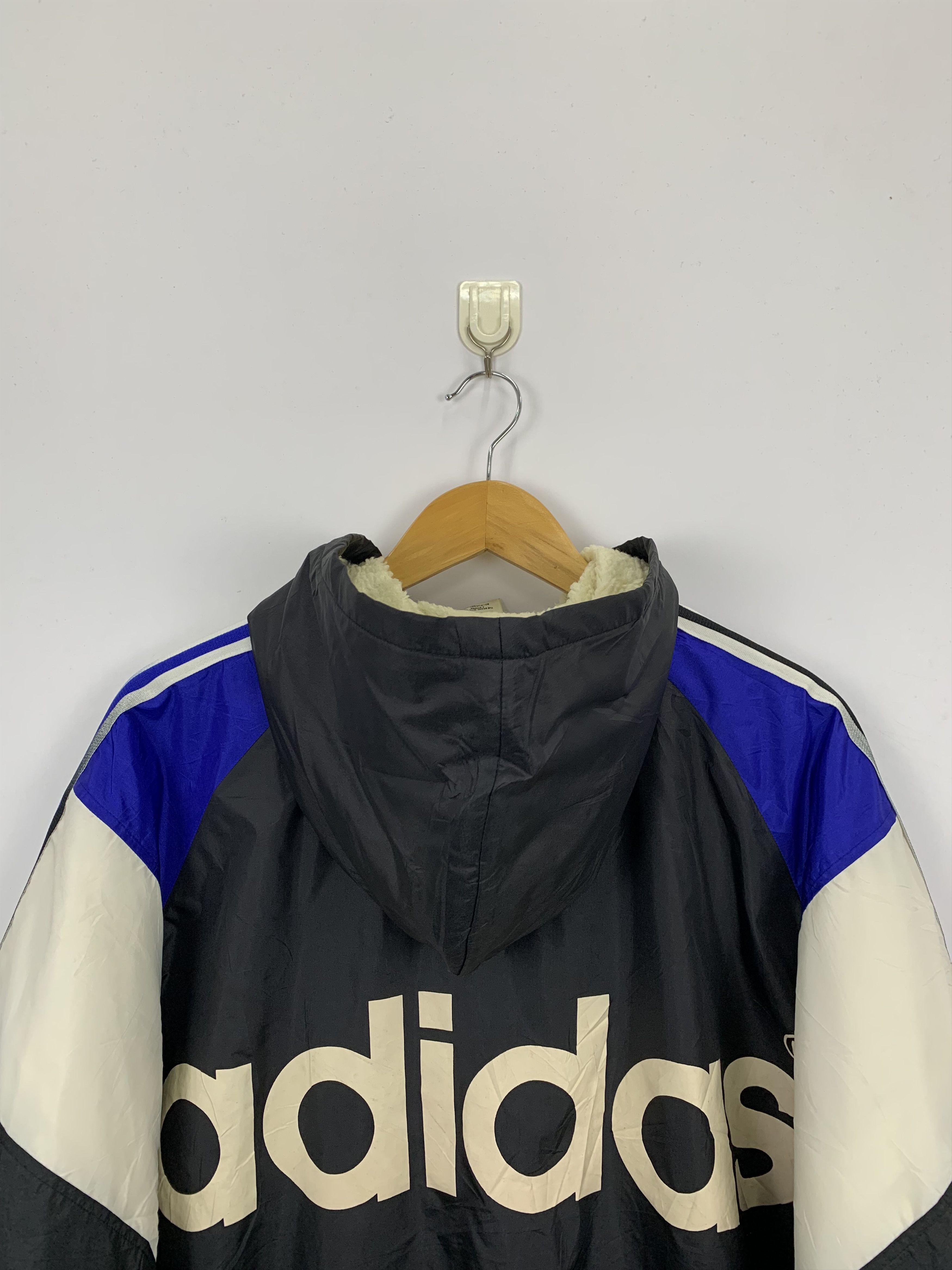 Adidas × Vintage Vintage 90s Adidas Long Hoodie Jacket Size US L / EU 52-54 / 3 - 10 Thumbnail