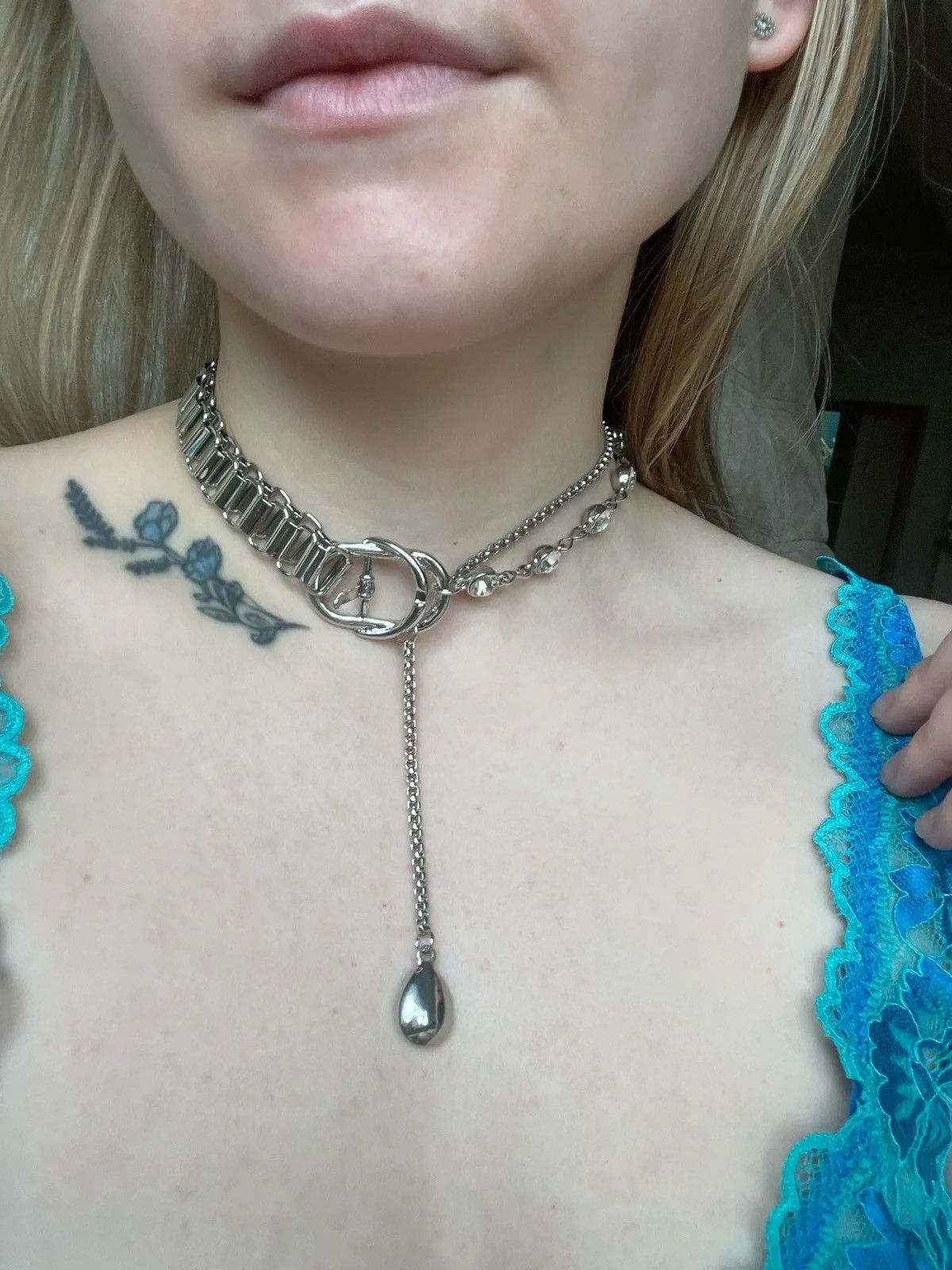 Jewelry Splicing Chain Button Long Pendant Necklaces Size ONE SIZE - 3 Thumbnail