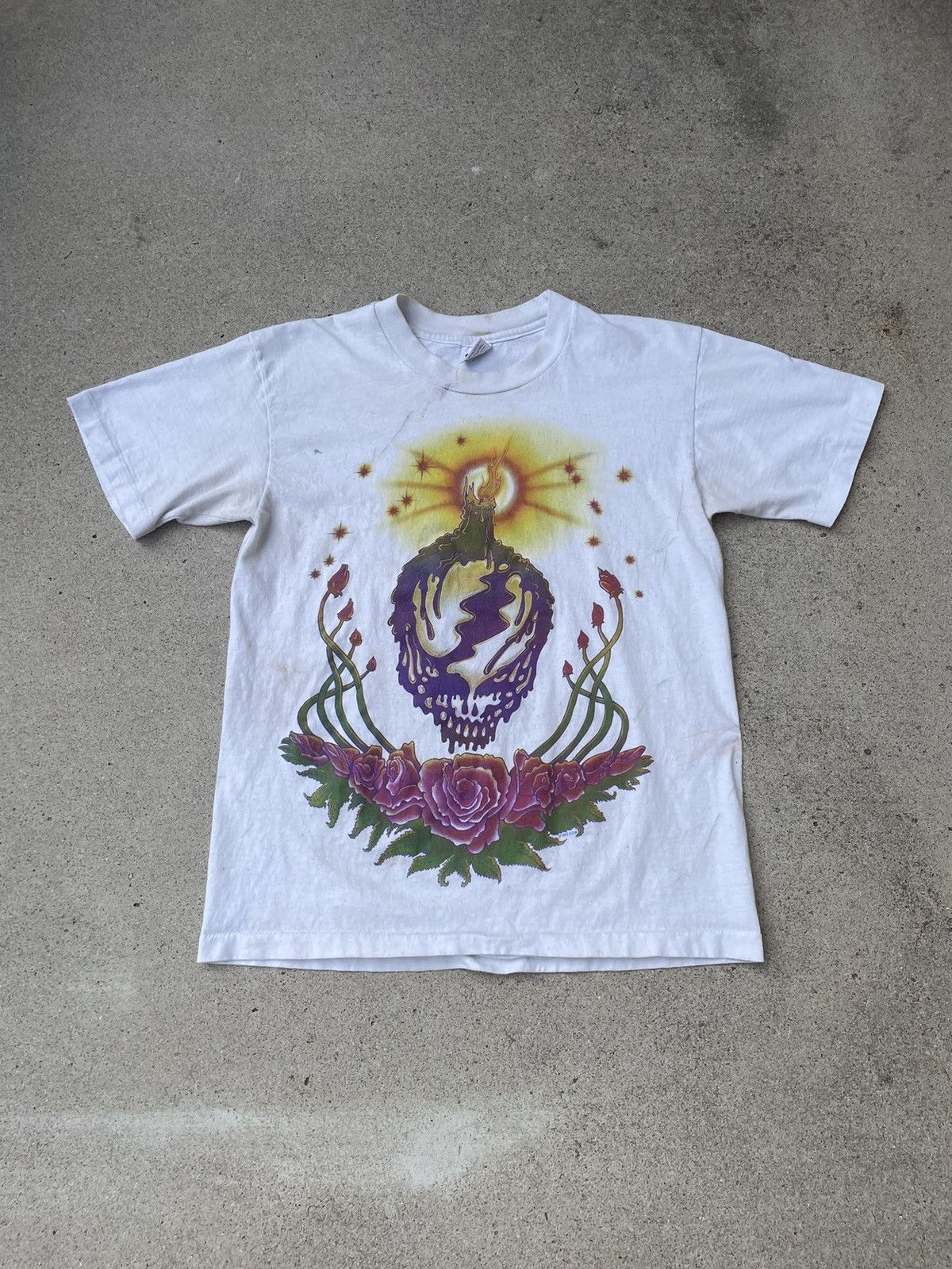 Vtg 1995 GRATEFUL DEAD CANDLE Steal Your Face T-SHIRT S/M