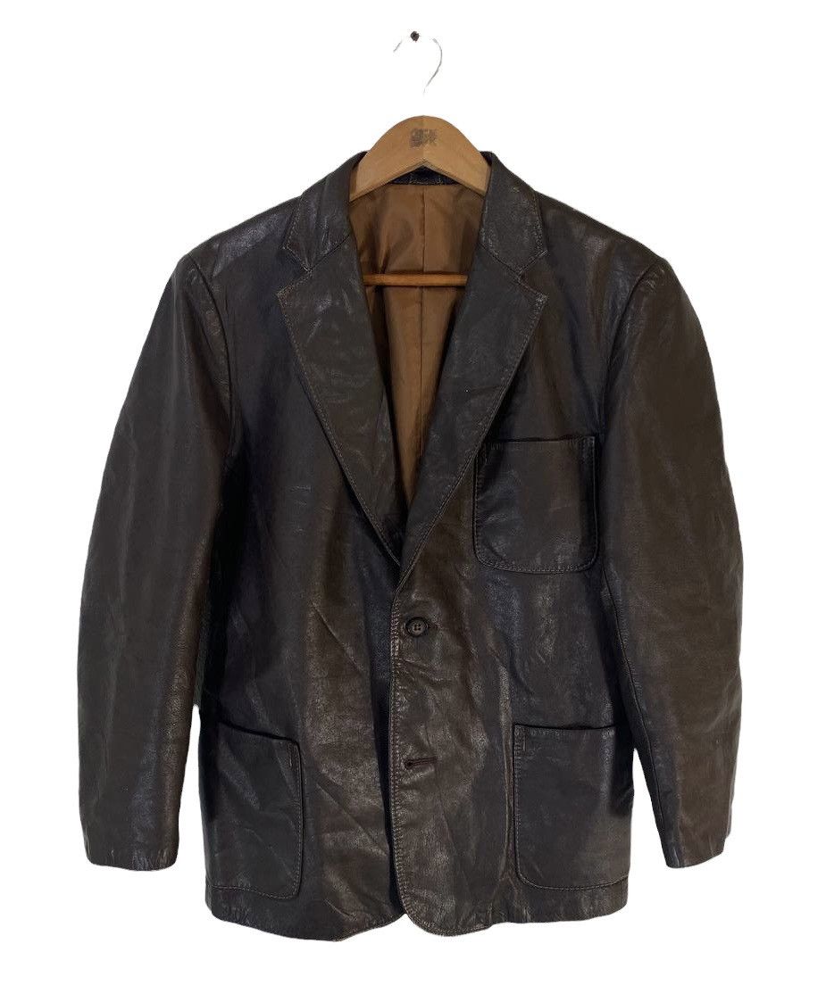 Leather Japanese Brand Pure Leather Blazer Coat Very Nice Design Size US M / EU 48-50 / 2 - 1 Thumbnail