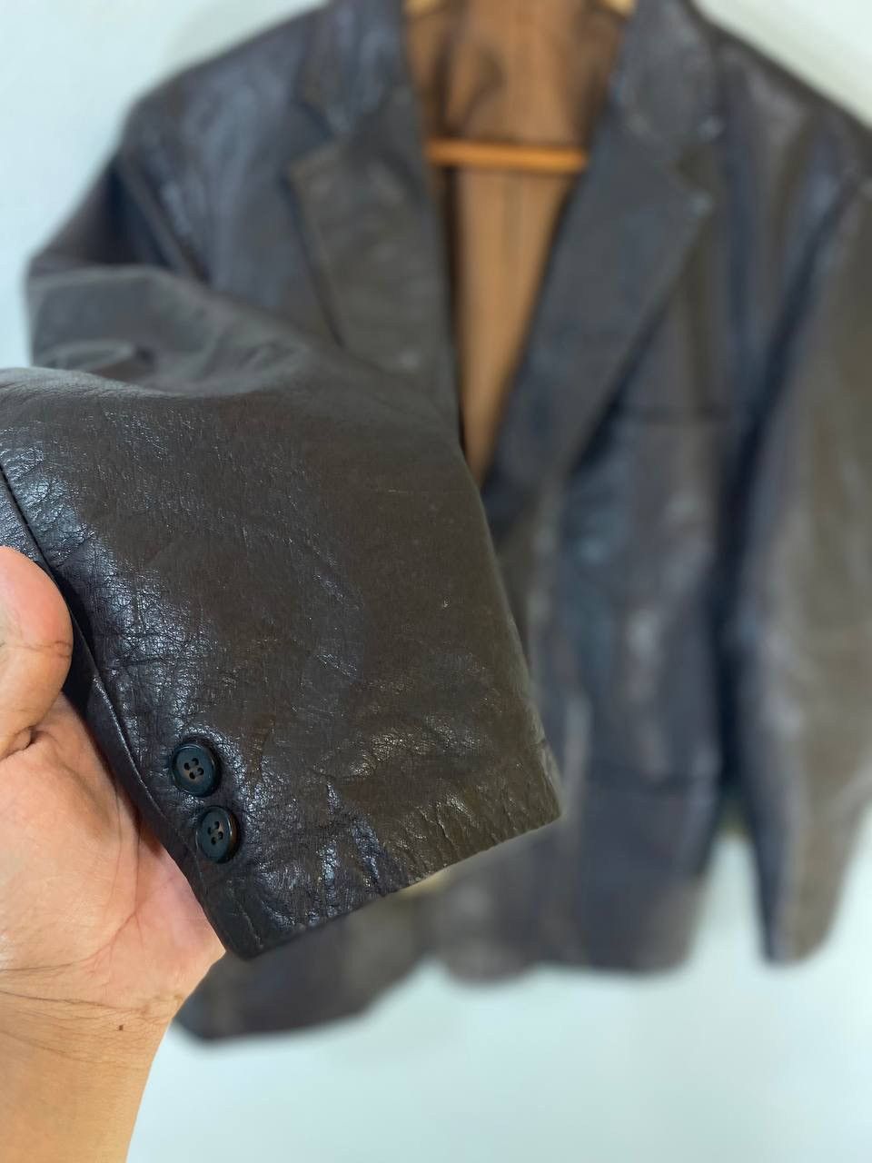 Leather Japanese Brand Pure Leather Blazer Coat Very Nice Design Size US M / EU 48-50 / 2 - 7 Thumbnail