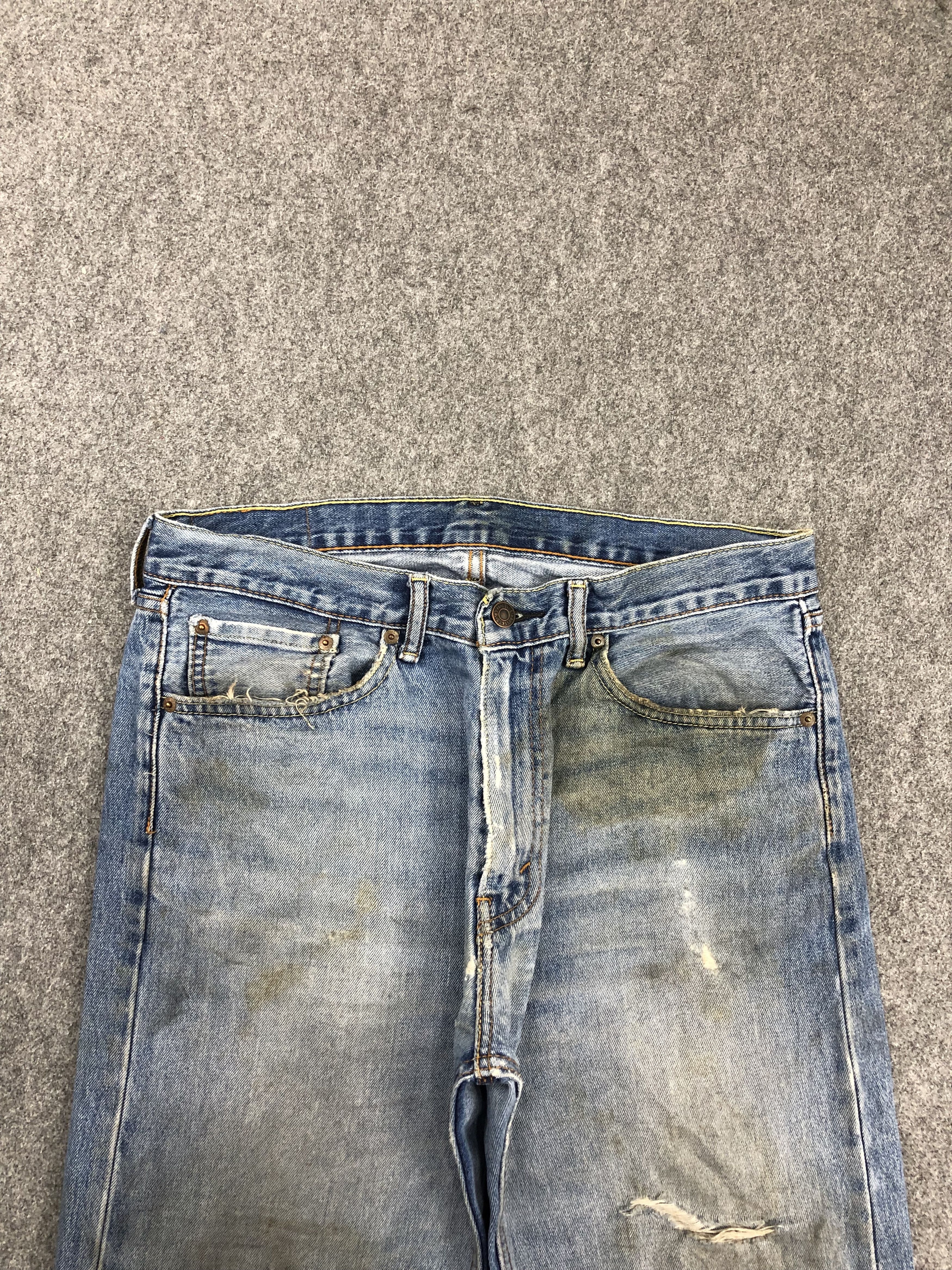 Levi's × Vintage Vintage Levis 505 Faded Blue Dirty Jeans Size US 34 / EU 50 - 2 Thumbnail