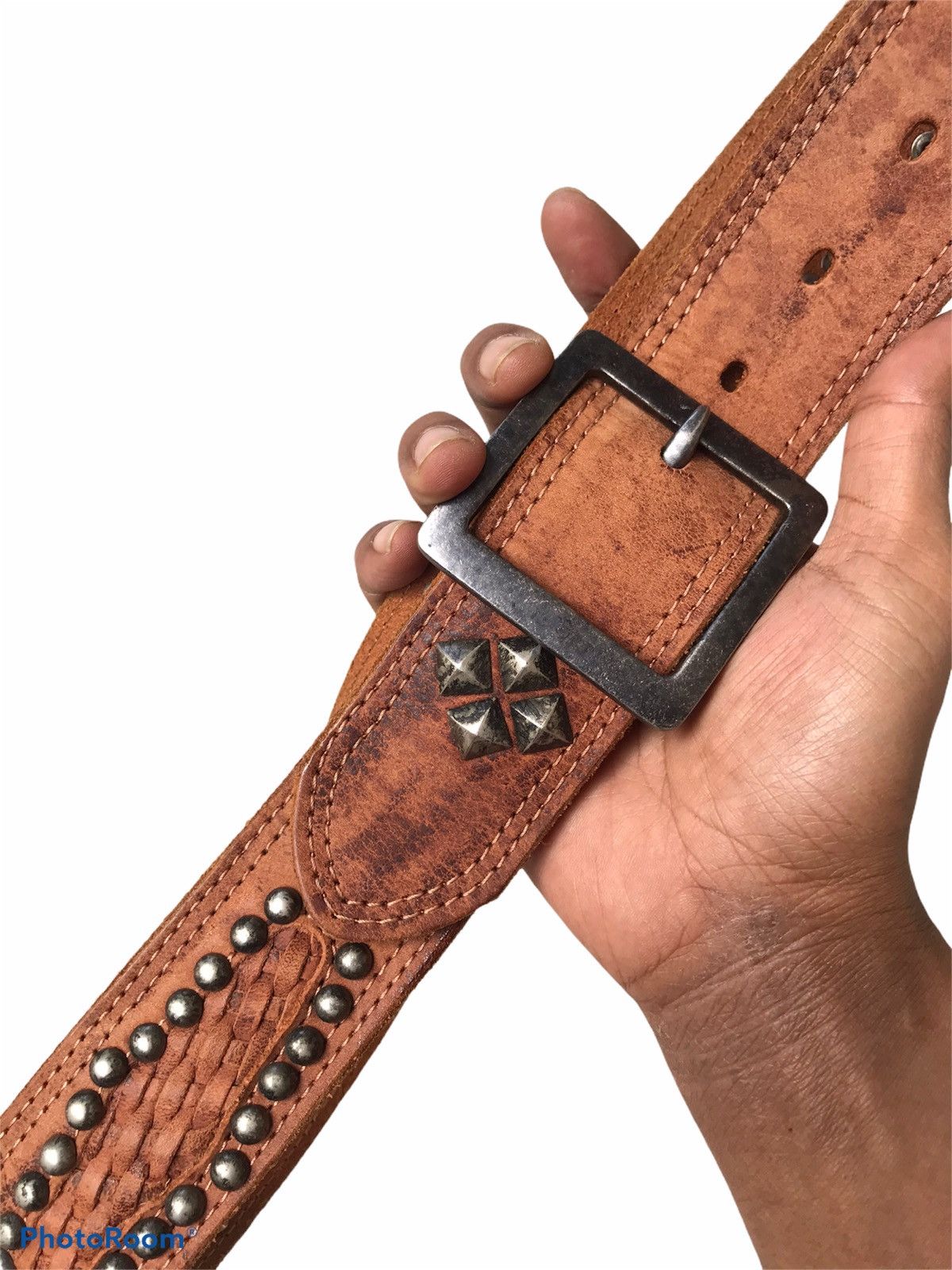 Leather 💥Vintage Japanese Belt Studs Leather Size ONE SIZE - 4 Thumbnail