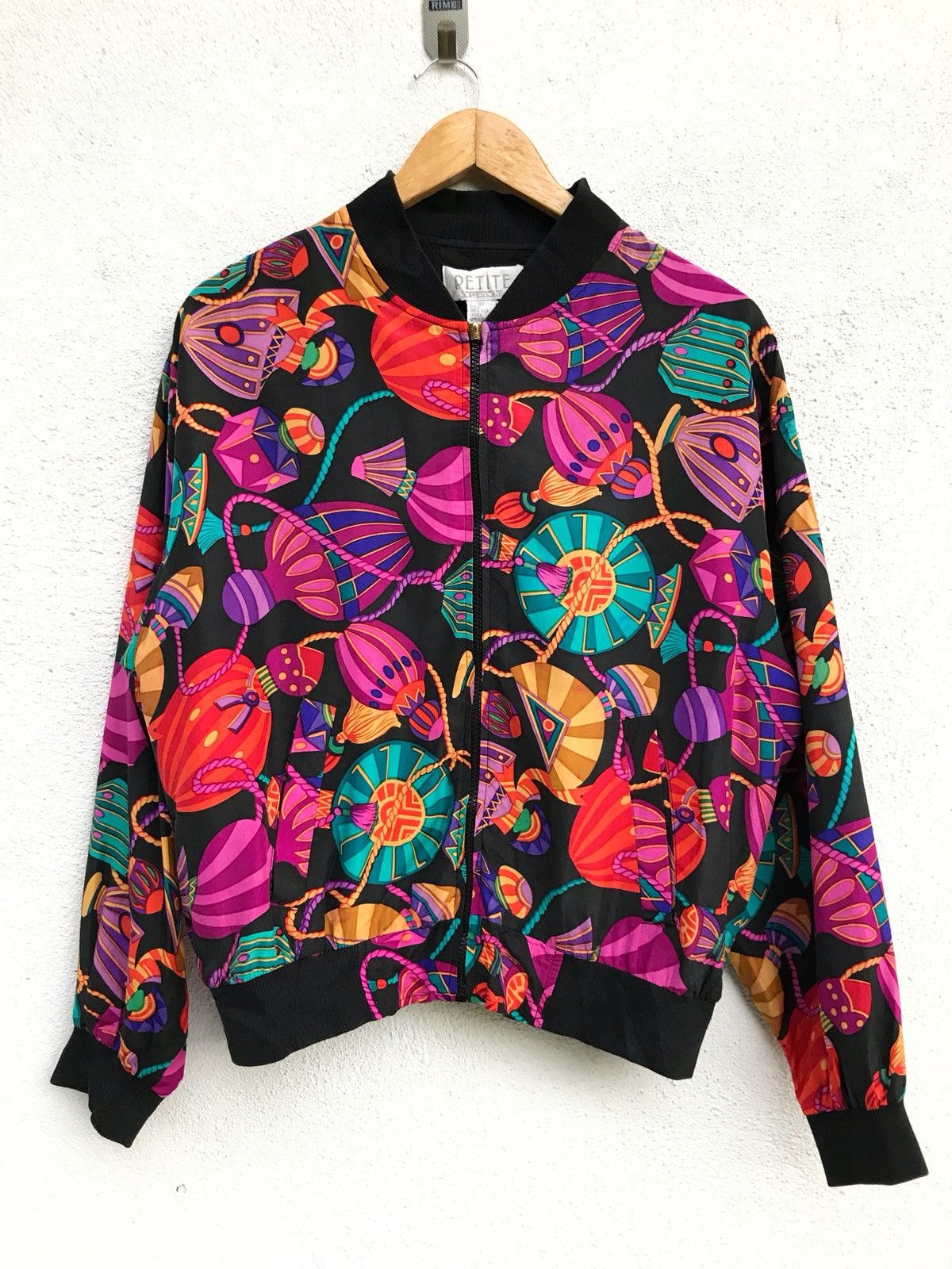 Japanese Brand 100% Silk Petite Sophisticated Zipper Baroque Bomber Jacket Size US M / EU 48-50 / 2 - 1 Thumbnail