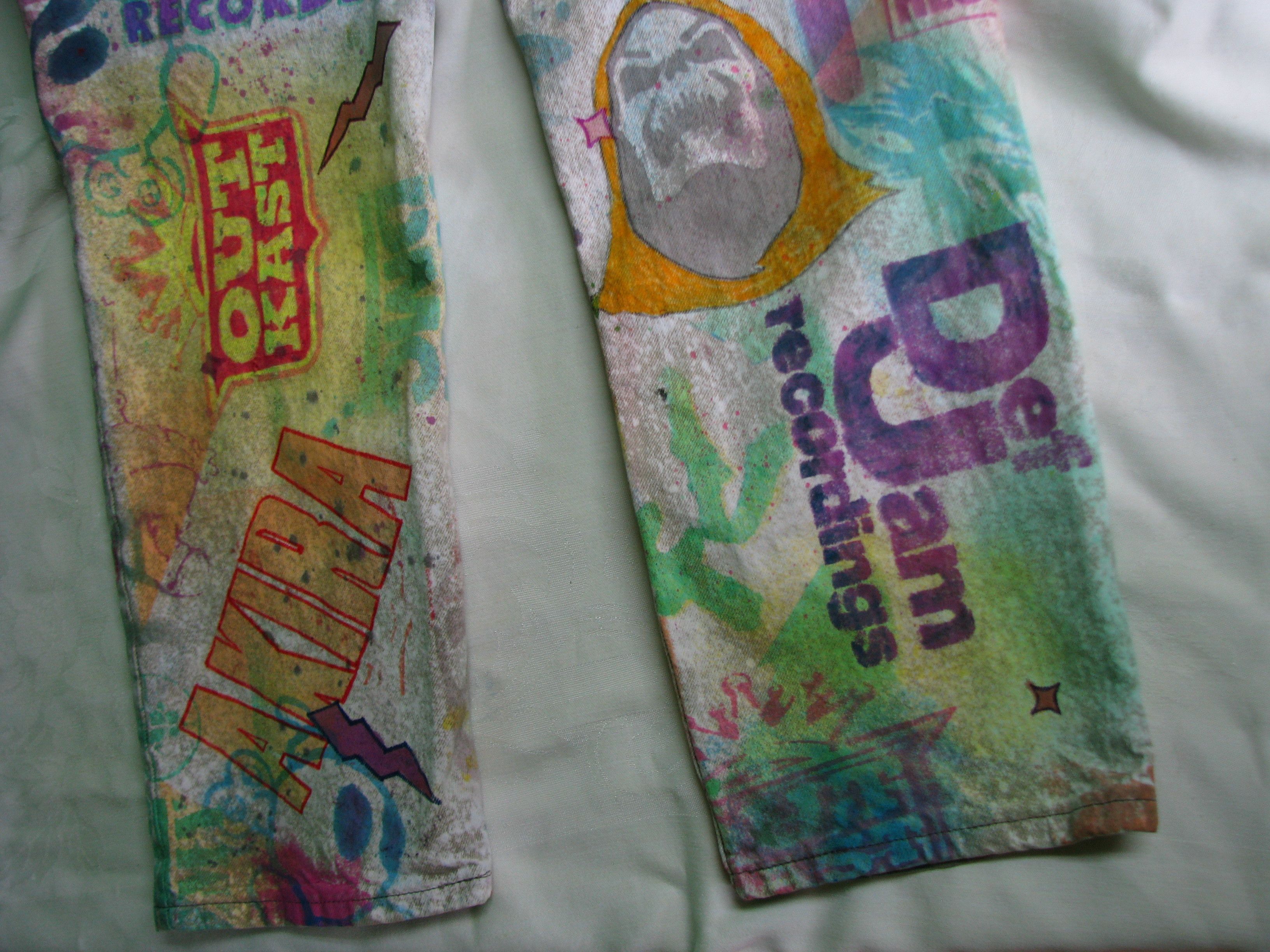 Lee Eye Drop Hand-Painted Custom Acid-Wash Jeans Size US 33 - 9 Thumbnail