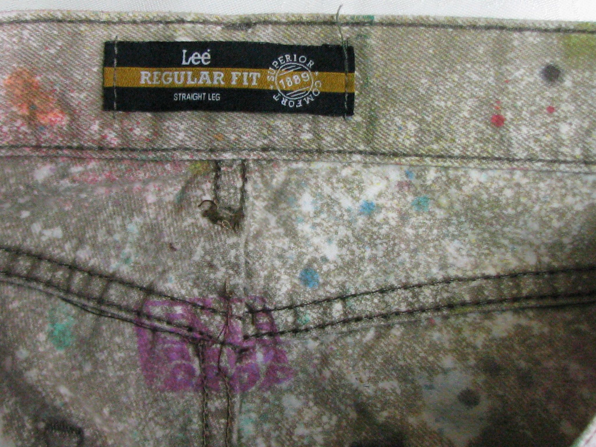 Lee Eye Drop Hand-Painted Custom Acid-Wash Jeans Size US 33 - 5 Thumbnail