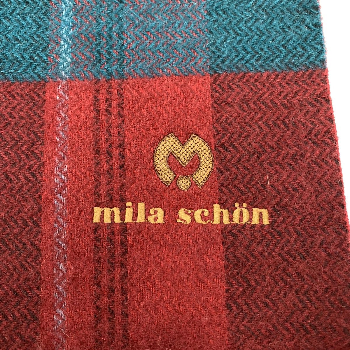 Mila Schon × Other MILA SCHON Fringed Tartan Plaid Cashmere Wool Muffler Scarf Size ONE SIZE - 8 Thumbnail