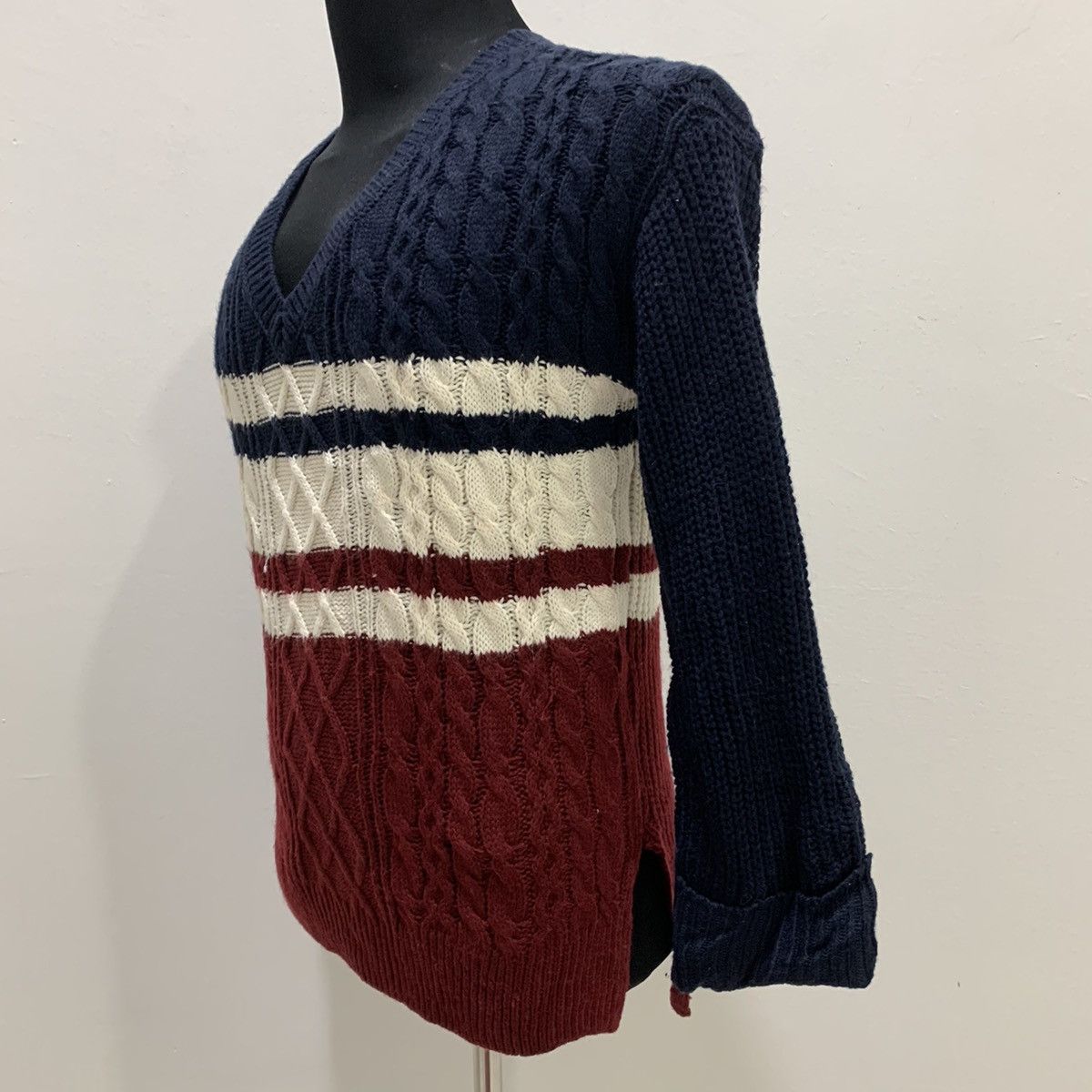 Cross Colours × Designer INGNI Aran Twist Cable Crochet Knitwear Sweater Sweatshirt Size US M / EU 48-50 / 2 - 6 Thumbnail