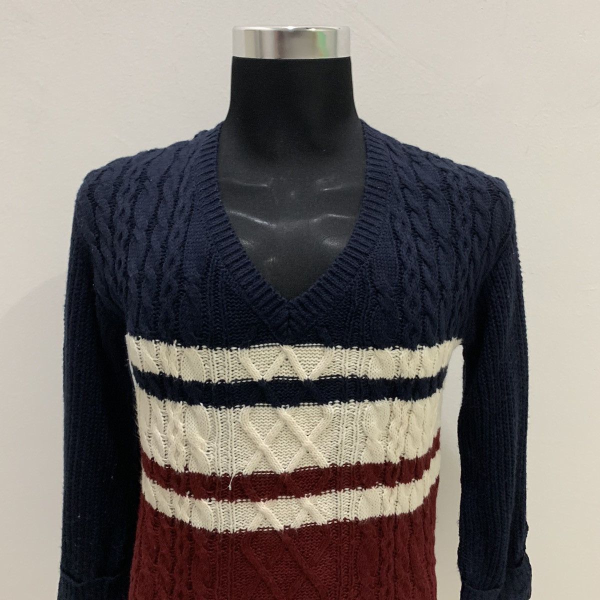 Cross Colours × Designer INGNI Aran Twist Cable Crochet Knitwear Sweater Sweatshirt Size US M / EU 48-50 / 2 - 3 Thumbnail