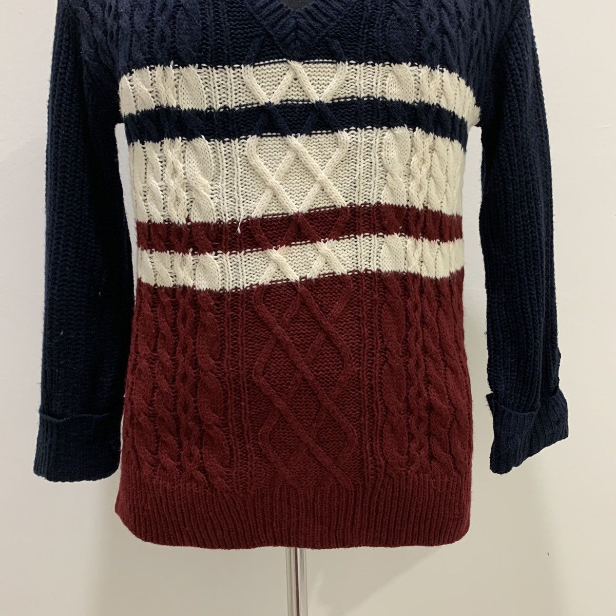 Cross Colours × Designer INGNI Aran Twist Cable Crochet Knitwear Sweater Sweatshirt Size US M / EU 48-50 / 2 - 4 Thumbnail