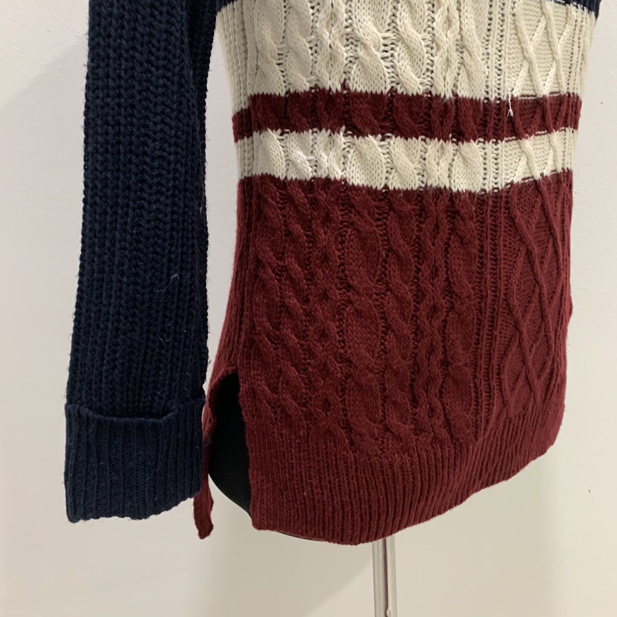 Cross Colours × Designer INGNI Aran Twist Cable Crochet Knitwear Sweater Sweatshirt Size US M / EU 48-50 / 2 - 9 Thumbnail