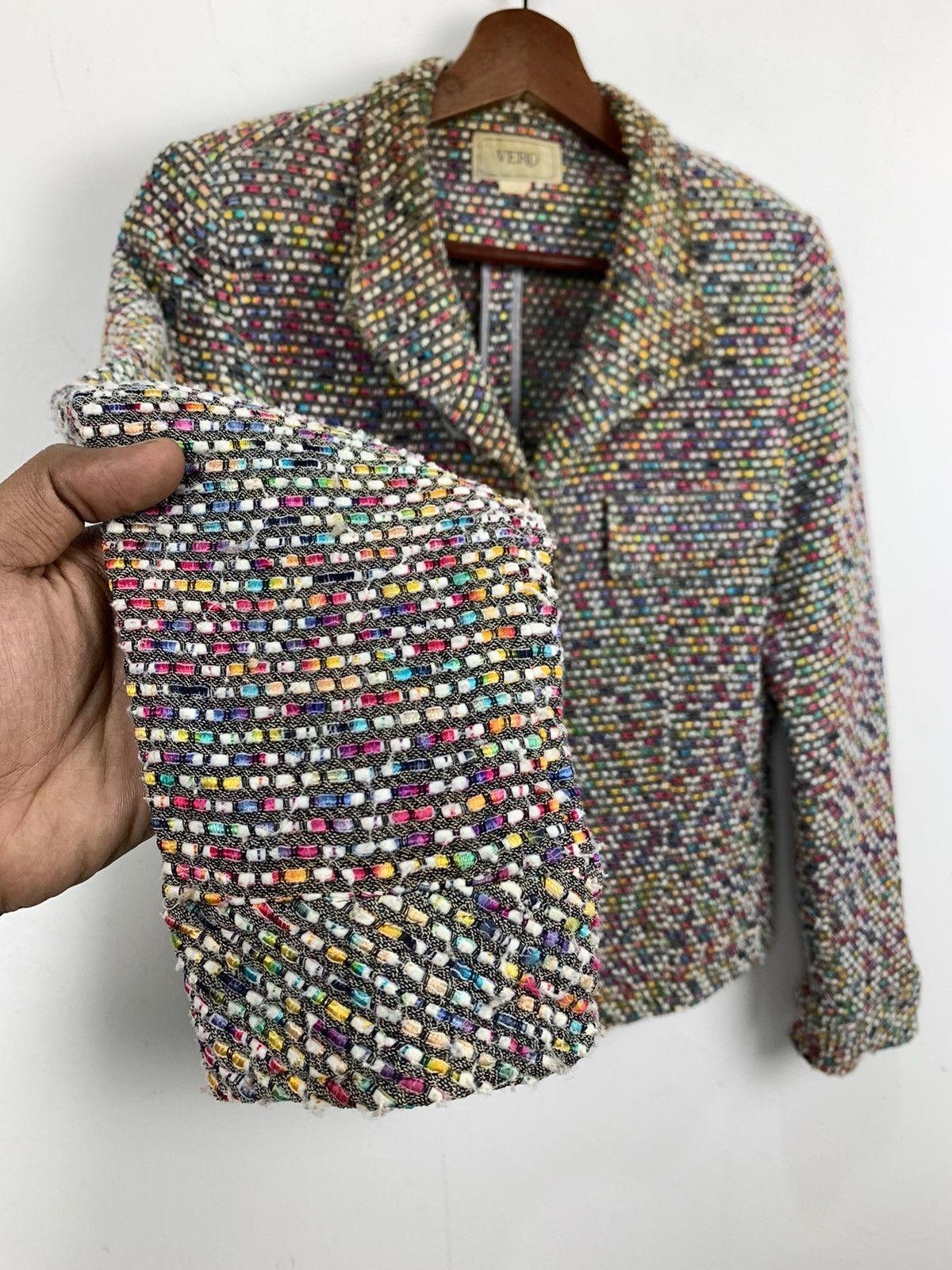 Cross Colours × Japanese Brand × Rainbow VERO Vintage Rainbow Embroidered Mohair Rayon Blazer Jacket Size S / US 4 / IT 40 - 8 Thumbnail