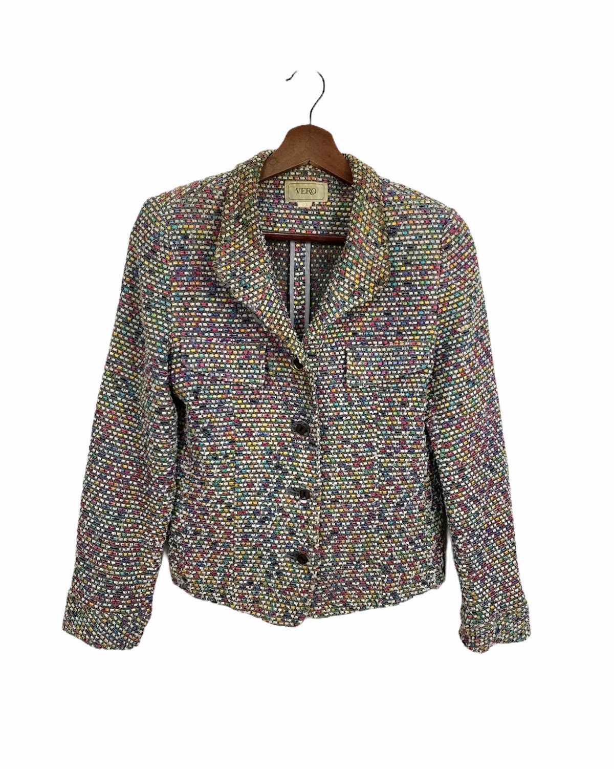 Cross Colours × Japanese Brand × Rainbow VERO Vintage Rainbow Embroidered Mohair Rayon Blazer Jacket Size S / US 4 / IT 40 - 1 Thumbnail