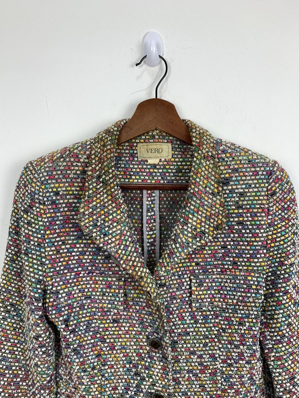 Cross Colours × Japanese Brand × Rainbow VERO Vintage Rainbow Embroidered Mohair Rayon Blazer Jacket Size S / US 4 / IT 40 - 4 Thumbnail