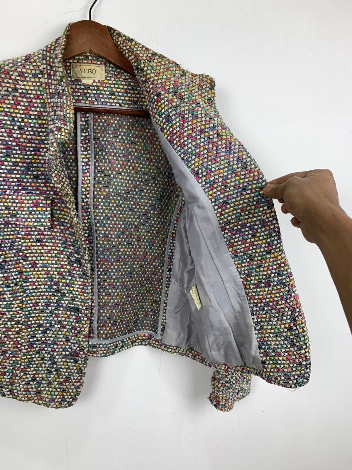 Cross Colours × Japanese Brand × Rainbow VERO Vintage Rainbow Embroidered Mohair Rayon Blazer Jacket Size S / US 4 / IT 40 - 14 Thumbnail