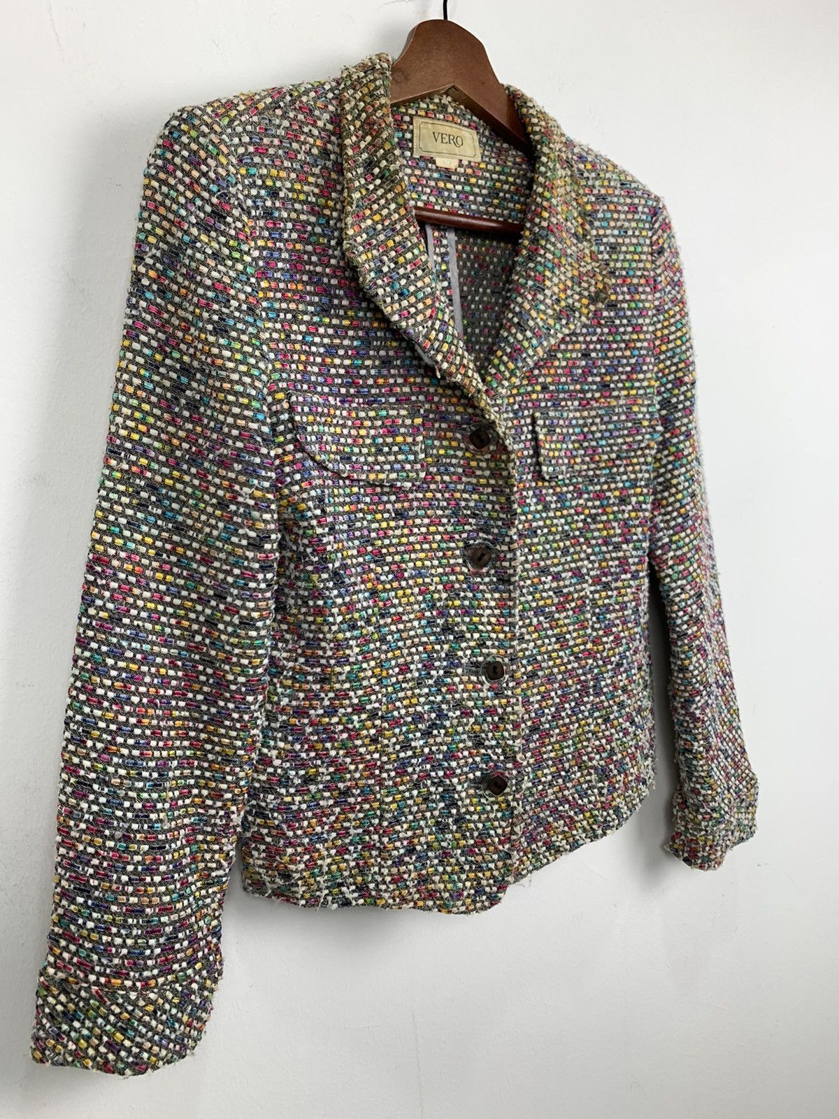Cross Colours × Japanese Brand × Rainbow VERO Vintage Rainbow Embroidered Mohair Rayon Blazer Jacket Size S / US 4 / IT 40 - 6 Thumbnail
