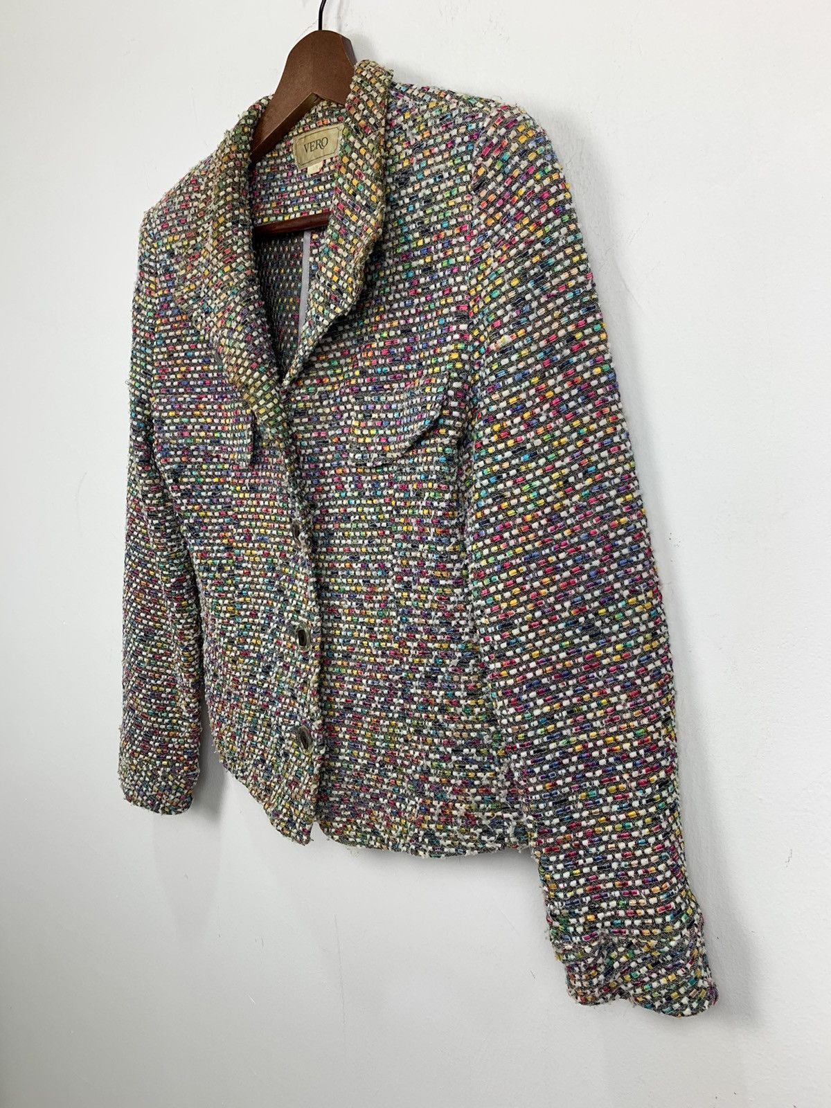 Cross Colours × Japanese Brand × Rainbow VERO Vintage Rainbow Embroidered Mohair Rayon Blazer Jacket Size S / US 4 / IT 40 - 7 Thumbnail