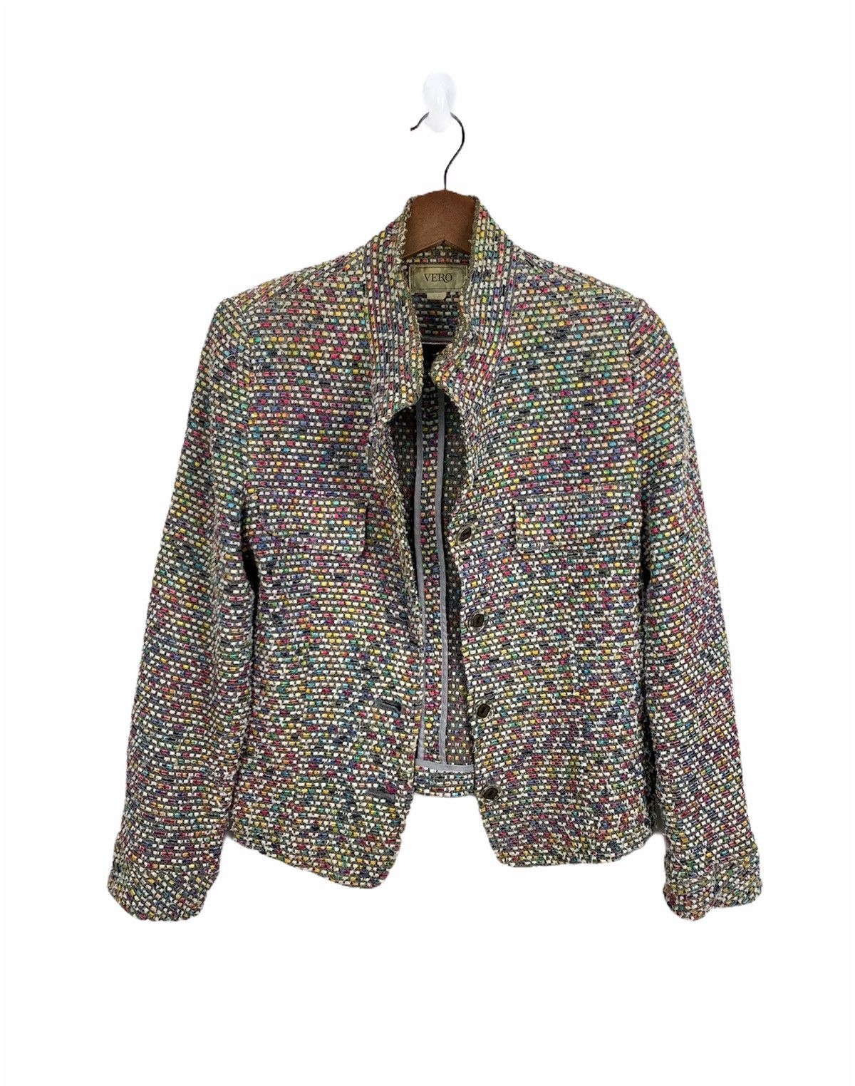 Cross Colours × Japanese Brand × Rainbow VERO Vintage Rainbow Embroidered Mohair Rayon Blazer Jacket Size S / US 4 / IT 40 - 3 Thumbnail
