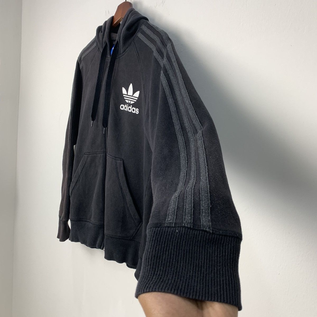 Adidas × Vintage Vintage ADIDAS 3 Striped Faded Zipper Sweater Hoodie Jacket Size US M / EU 48-50 / 2 - 11 Thumbnail