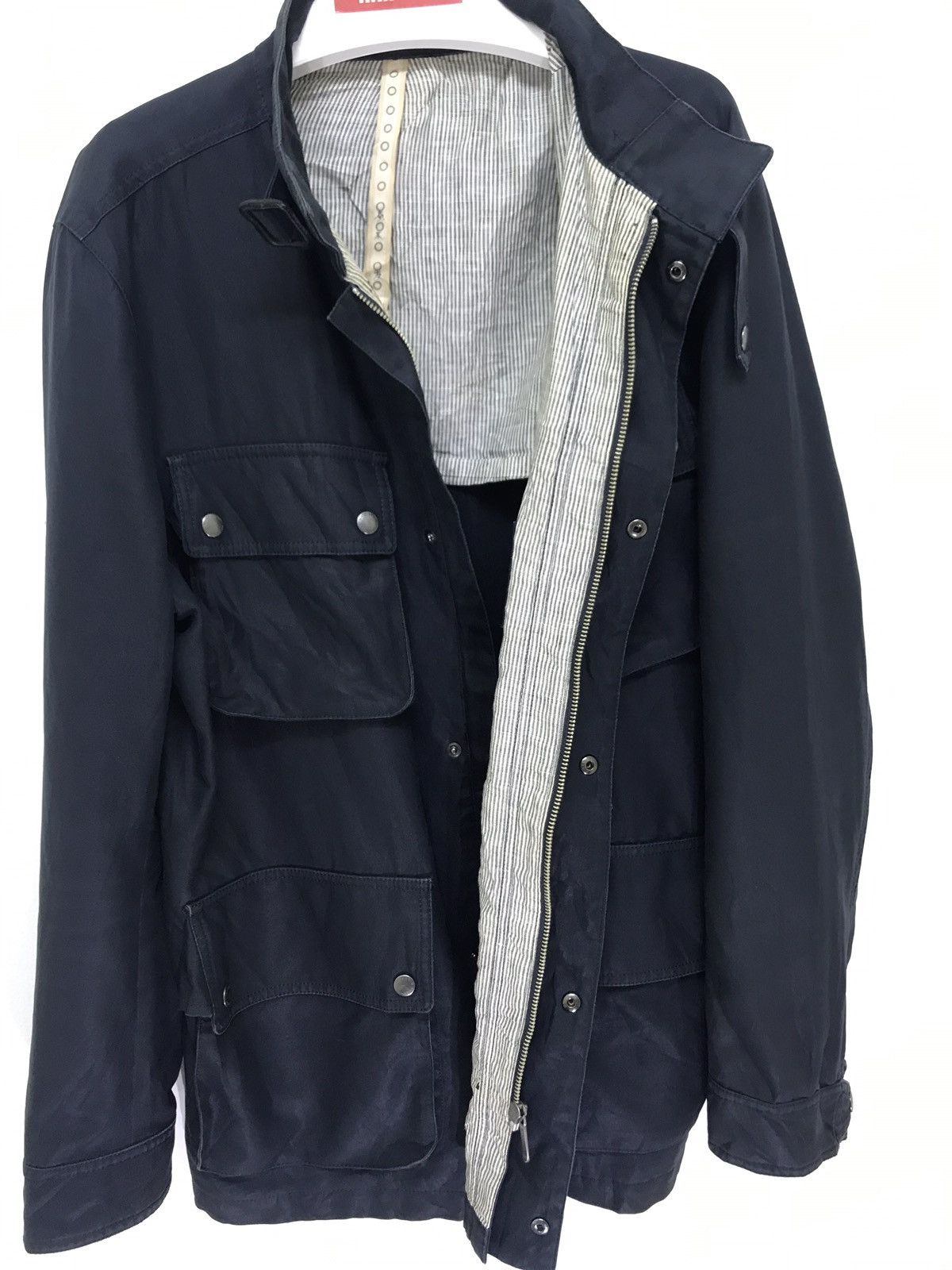 Mackintosh Linen Military Paratrooper Slang Pockets Blue Navy 46🟩 Size US M / EU 48-50 / 2 - 3 Thumbnail