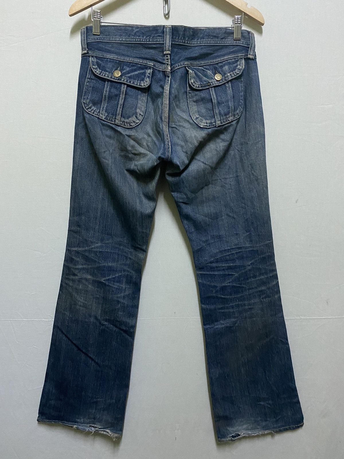 Lee × Vintage Lee Flare Denim Distressed Jeans Size US 30 / EU 46 - 6 Thumbnail
